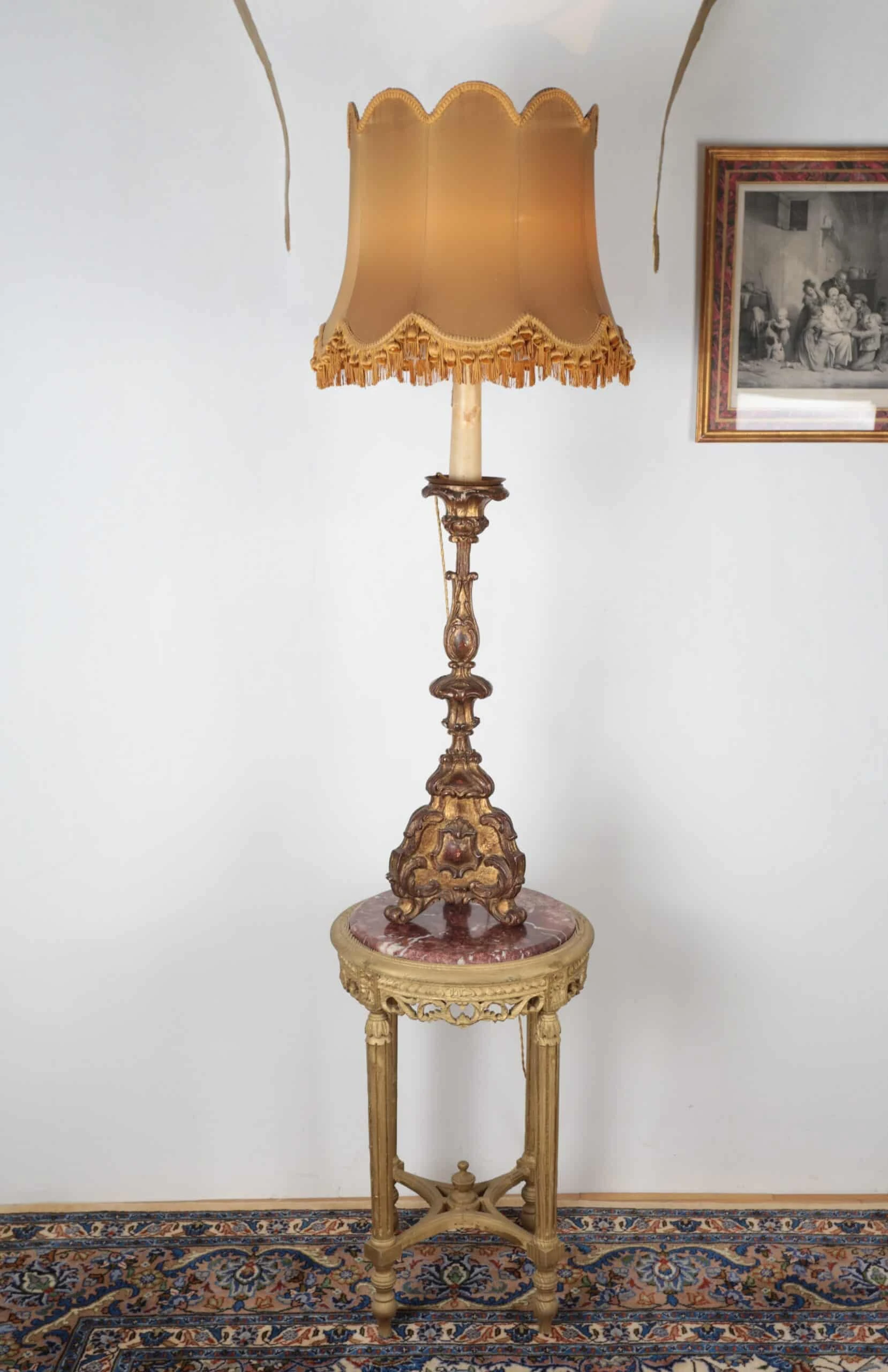 Barokní dřevěný svícen – Lampa