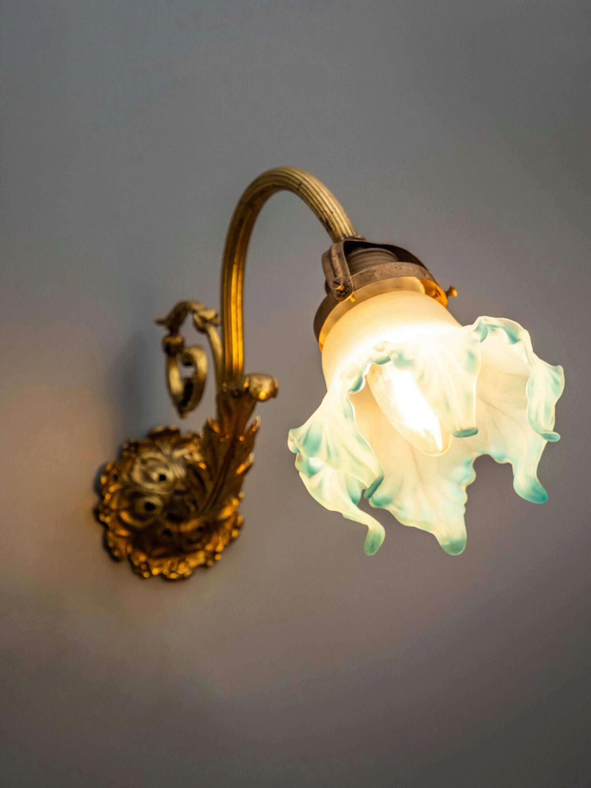 Nástěnná lampa / aplika zlacený bronz