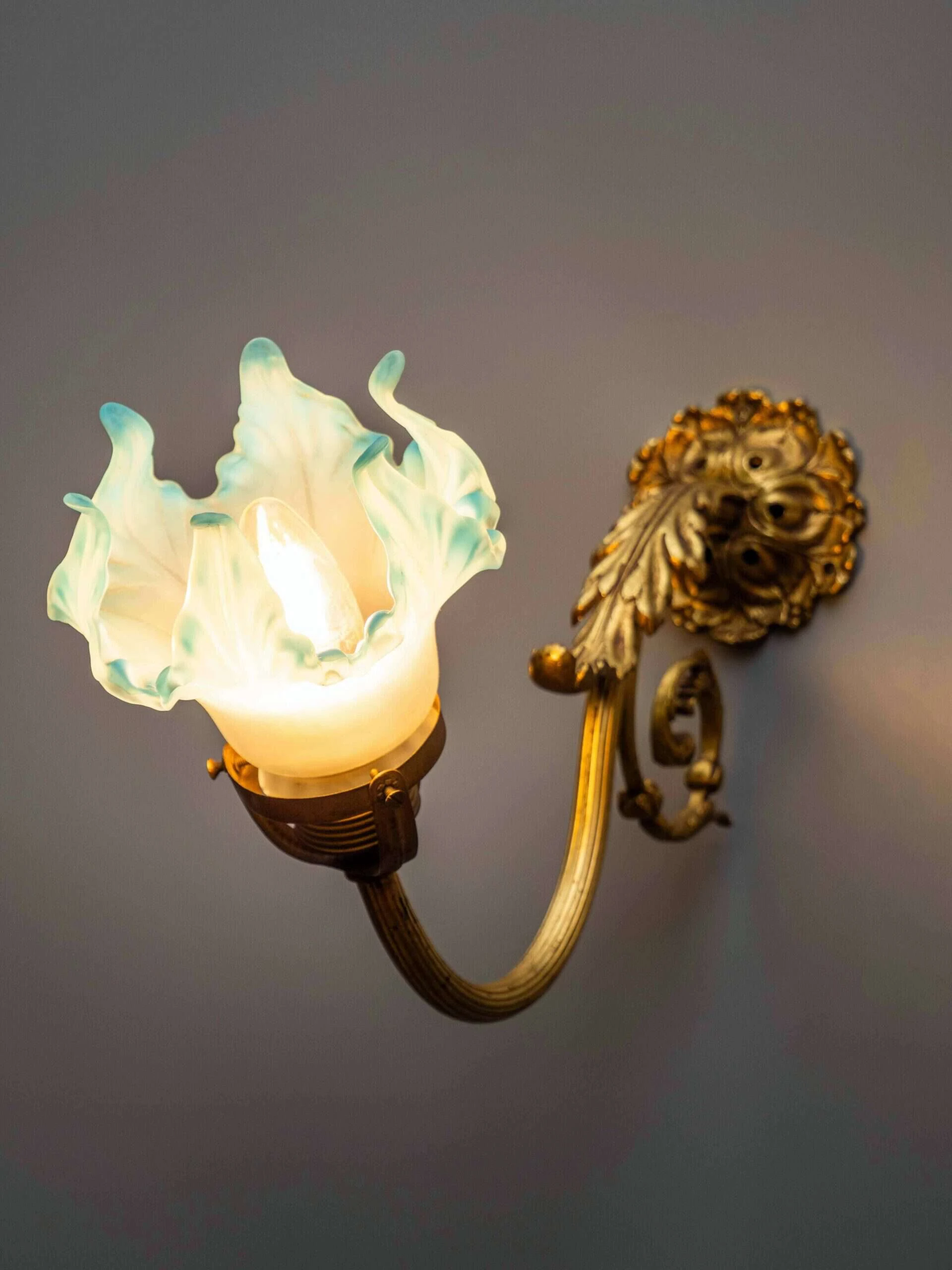 Nástěnná lampa / aplika zlacený bronz