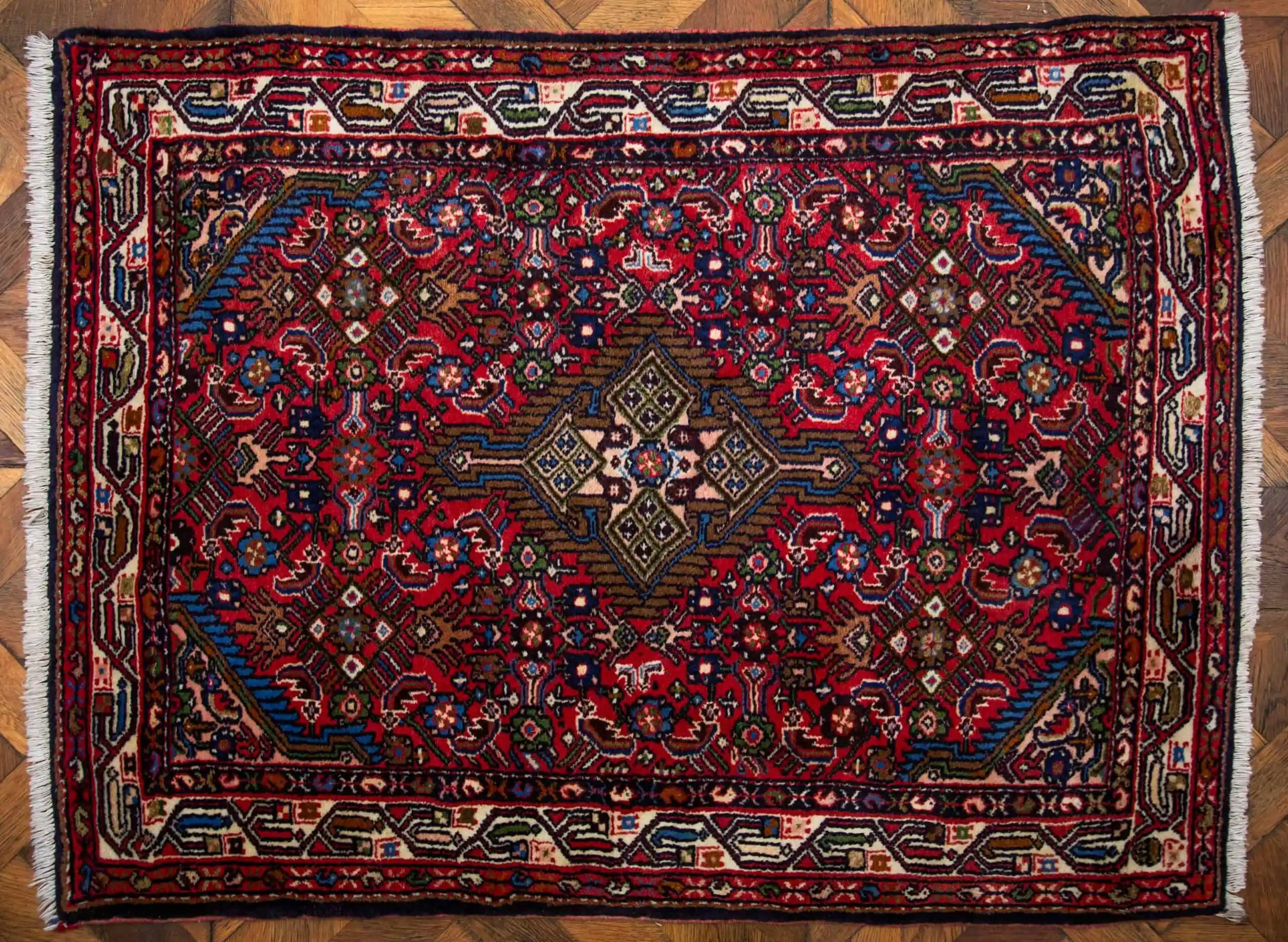 Ručně vázaný koberec z perského Hamadanu 142 X 103 cm