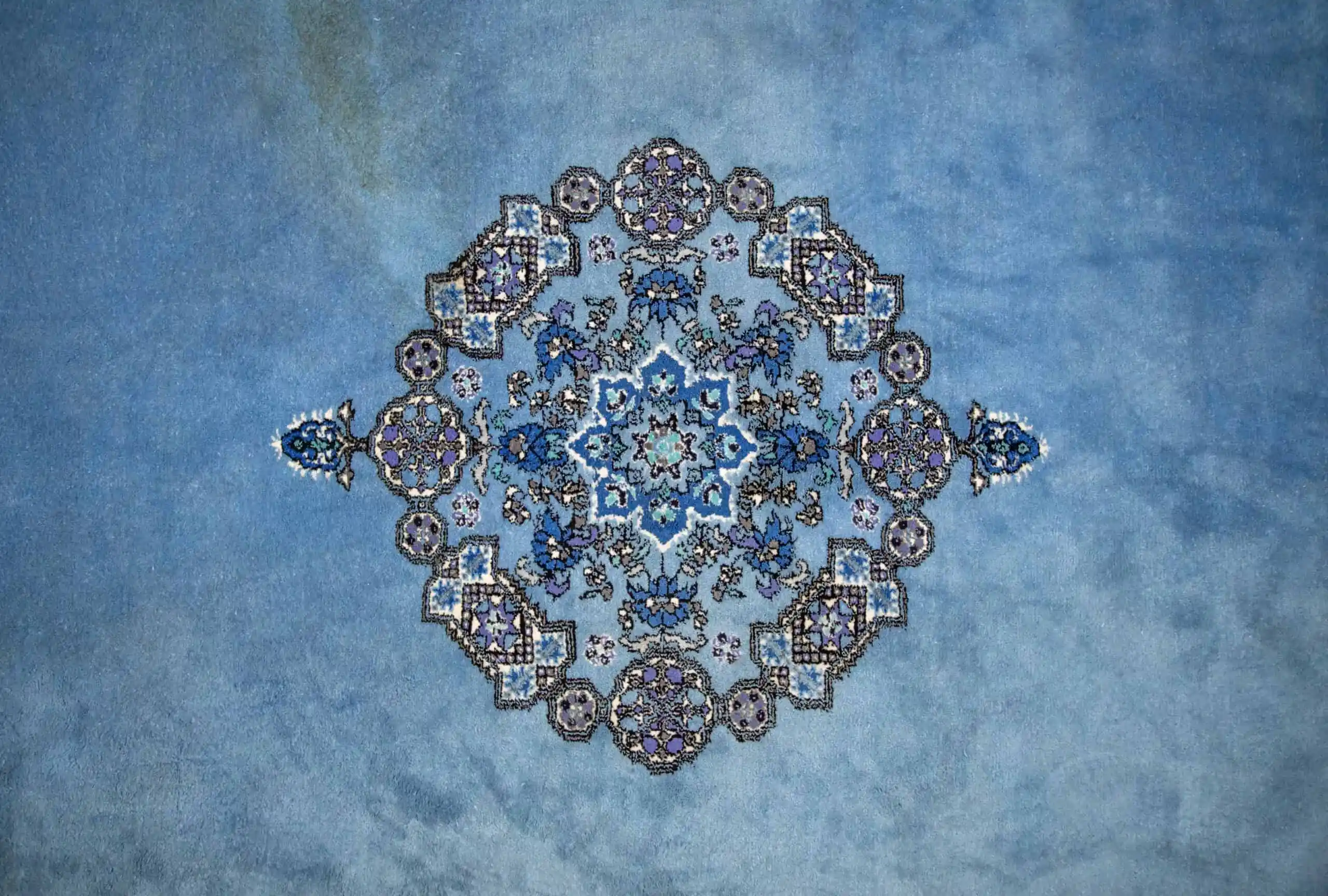 Orientální vlněný koberec z Tunisu modrý 305 X 395 cm