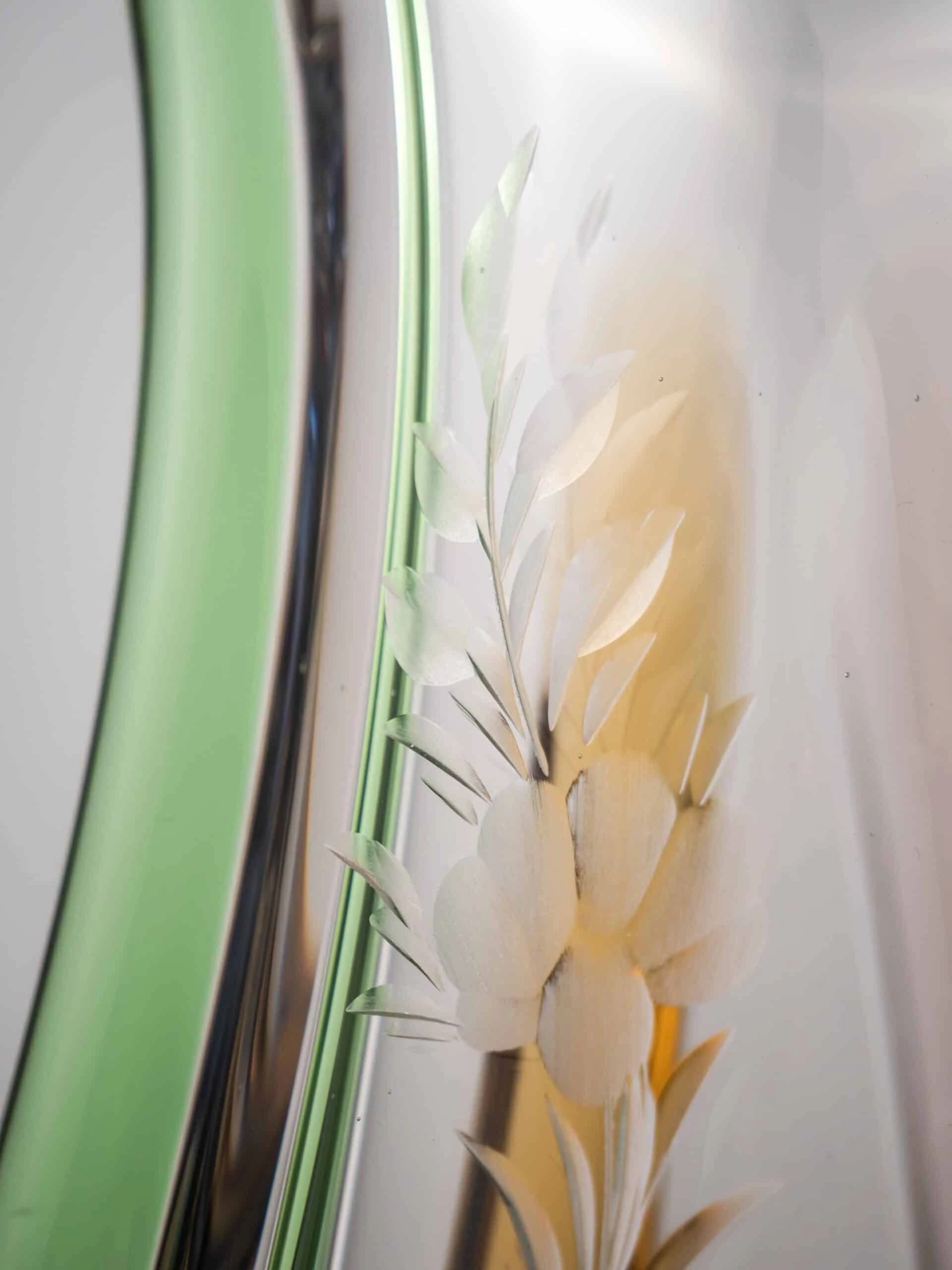 Hutní váza rytá František Zemek výška 30 cm