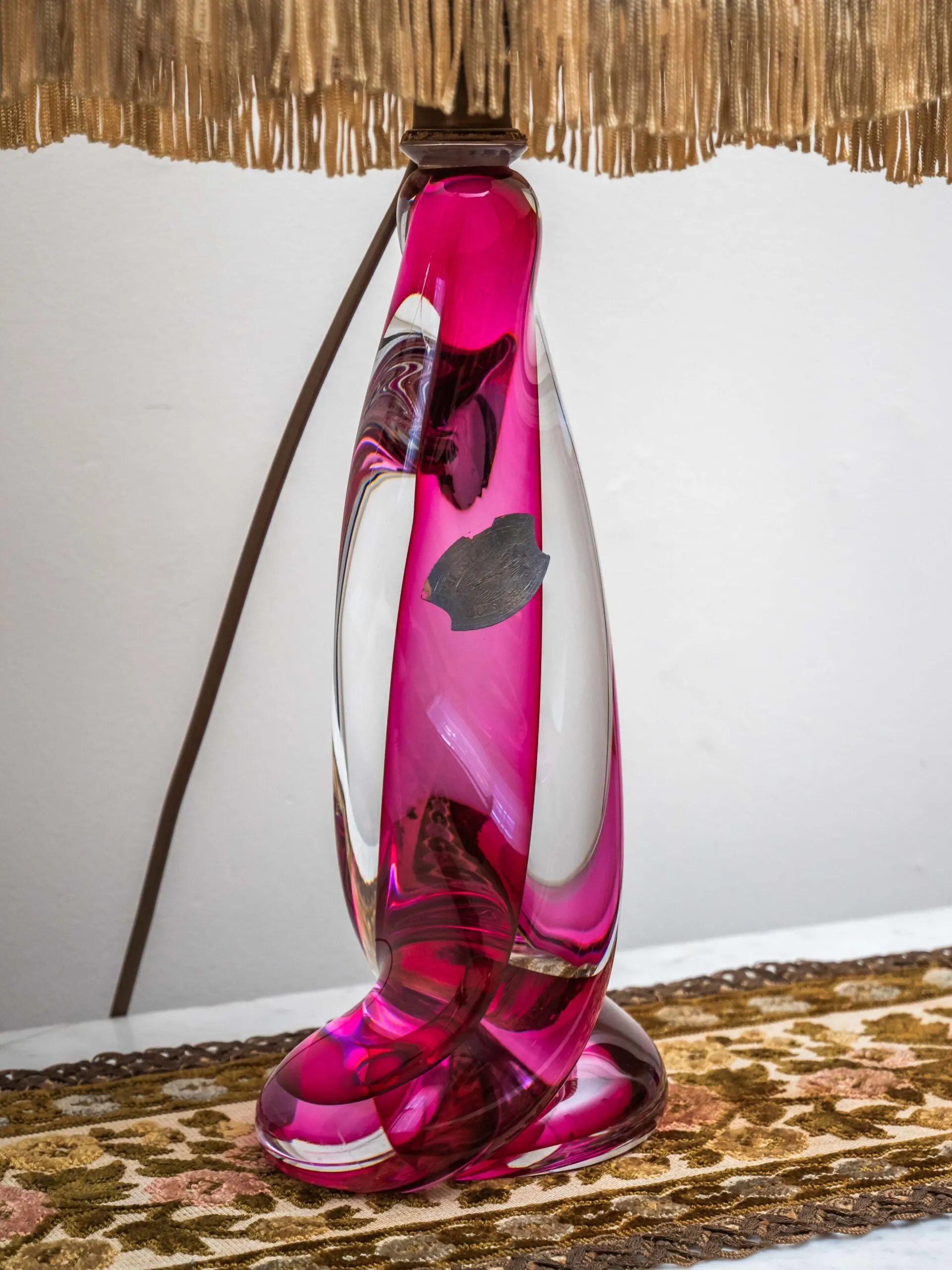 Křišťálová lampa Val Saint Lambert. Značená