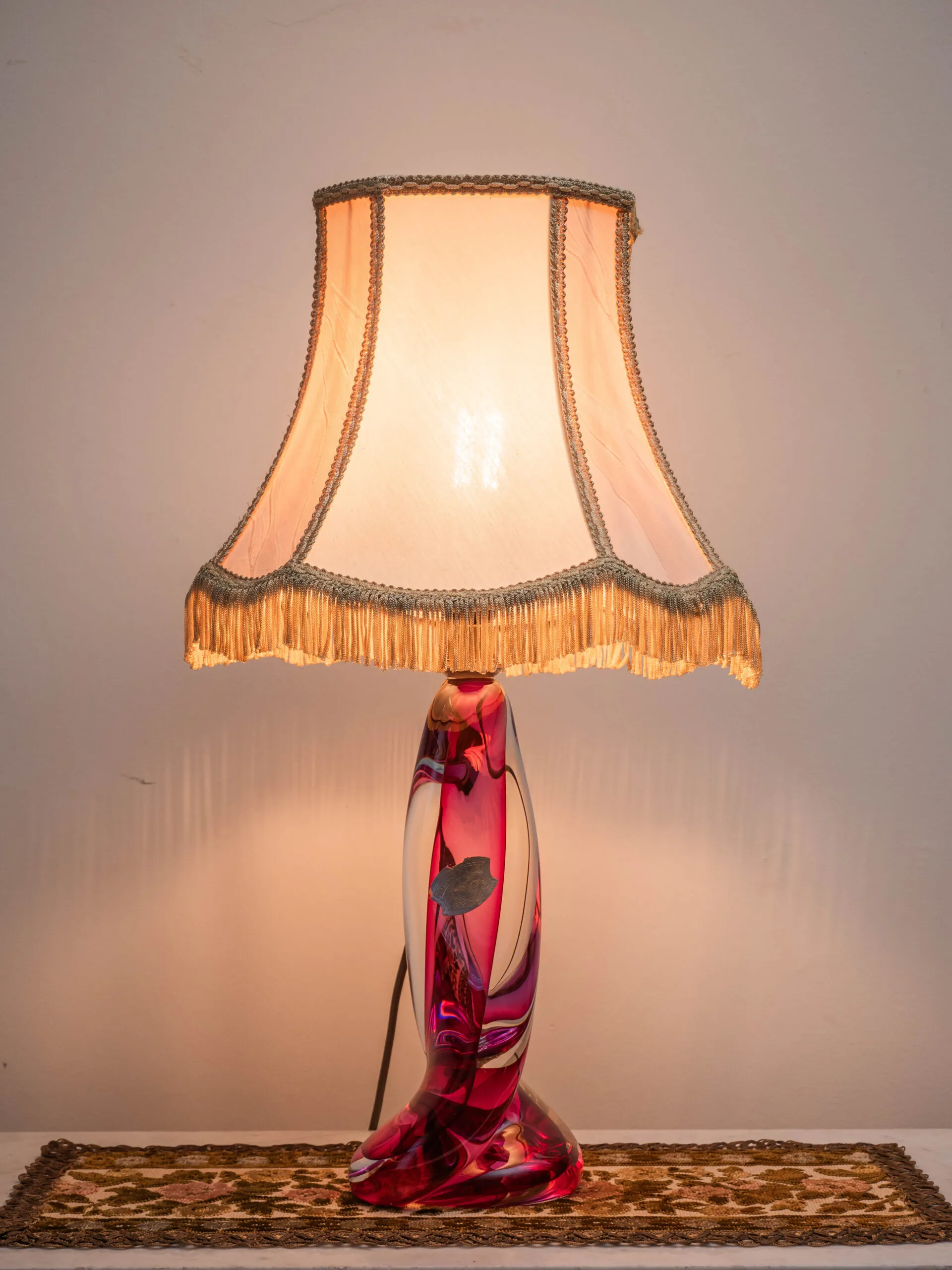 Křišťálová lampa Val Saint Lambert. Značená