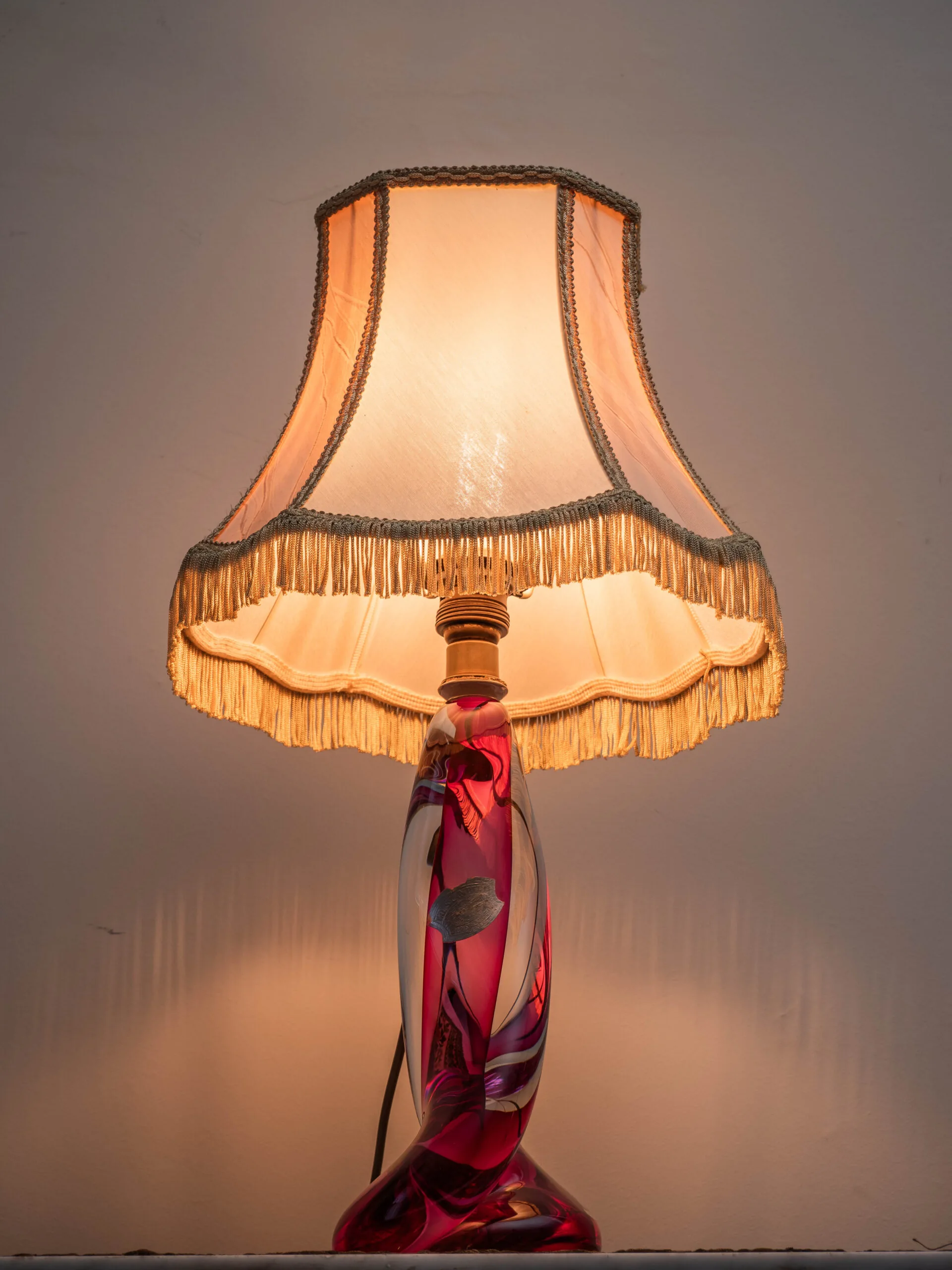 Křišťálová lampa Val Saint Lambert. Značená
