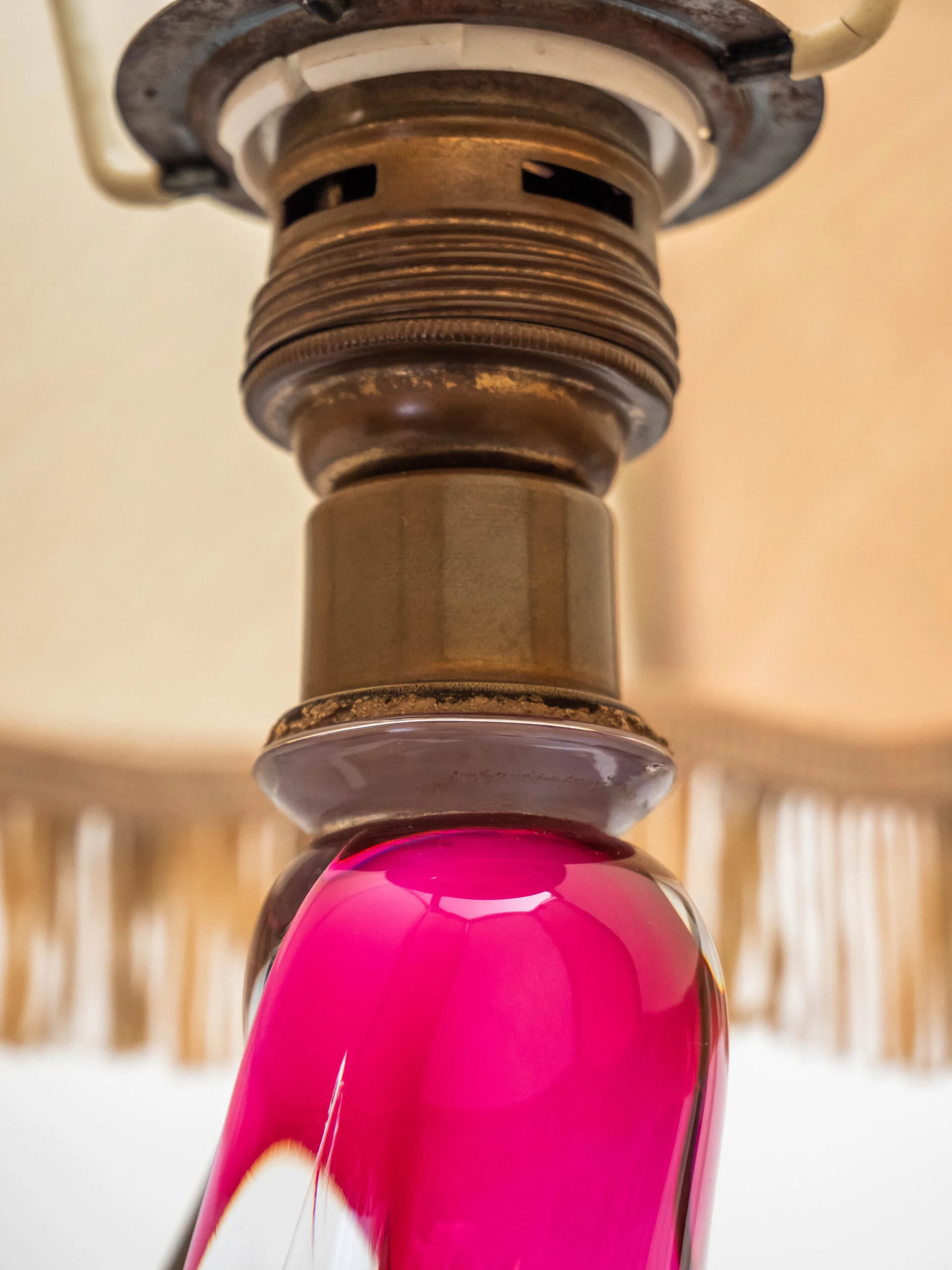 Křišťálová lampa Val Saint Lambert. Značená