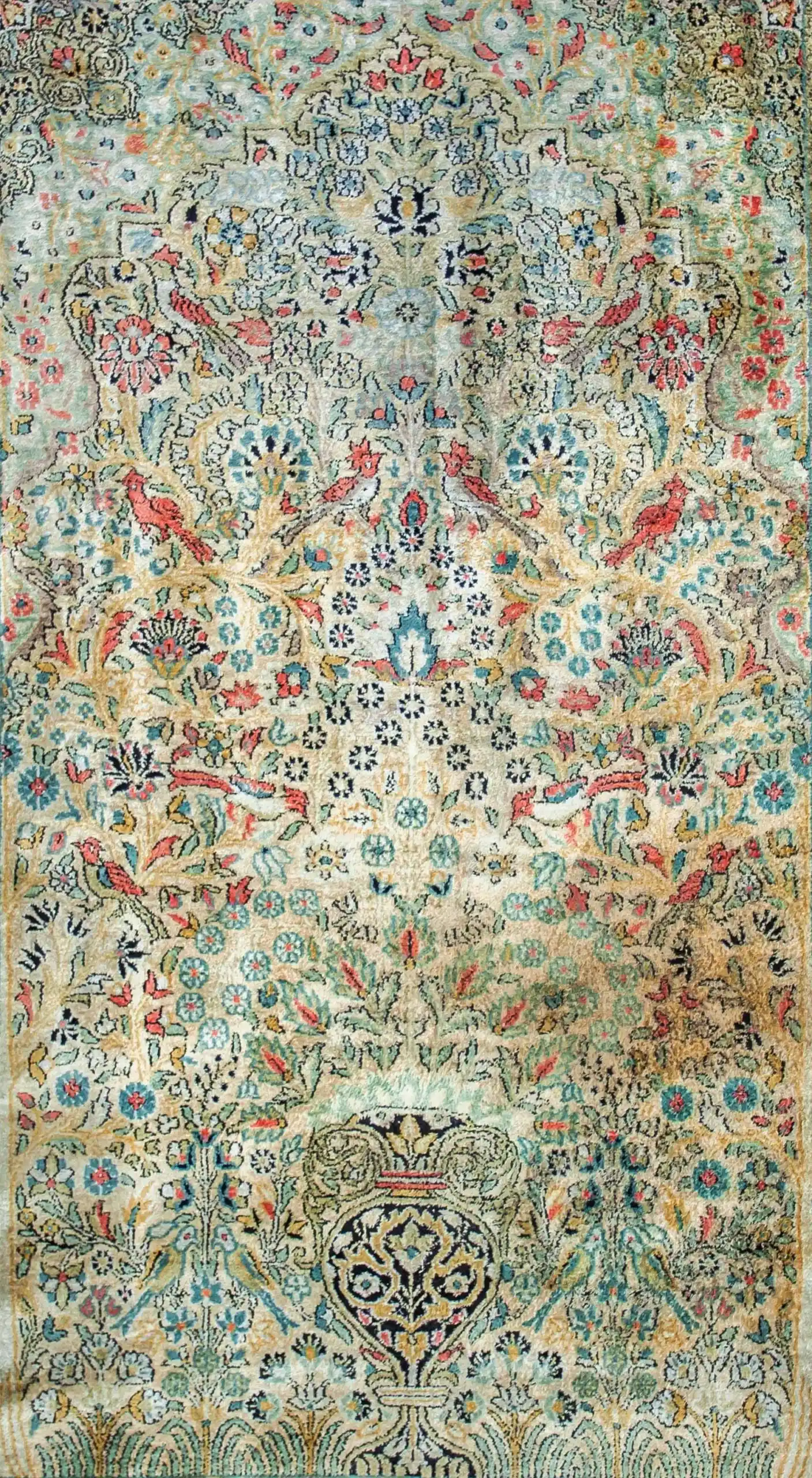 Hedvábný koberec z kašmíru strom života 197 X 118 cm