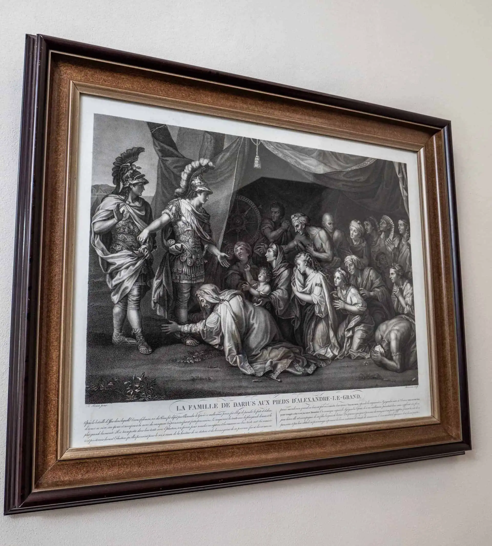 Mědirytina „Rodina Dariova pokleká před Alexandrem Velikým”