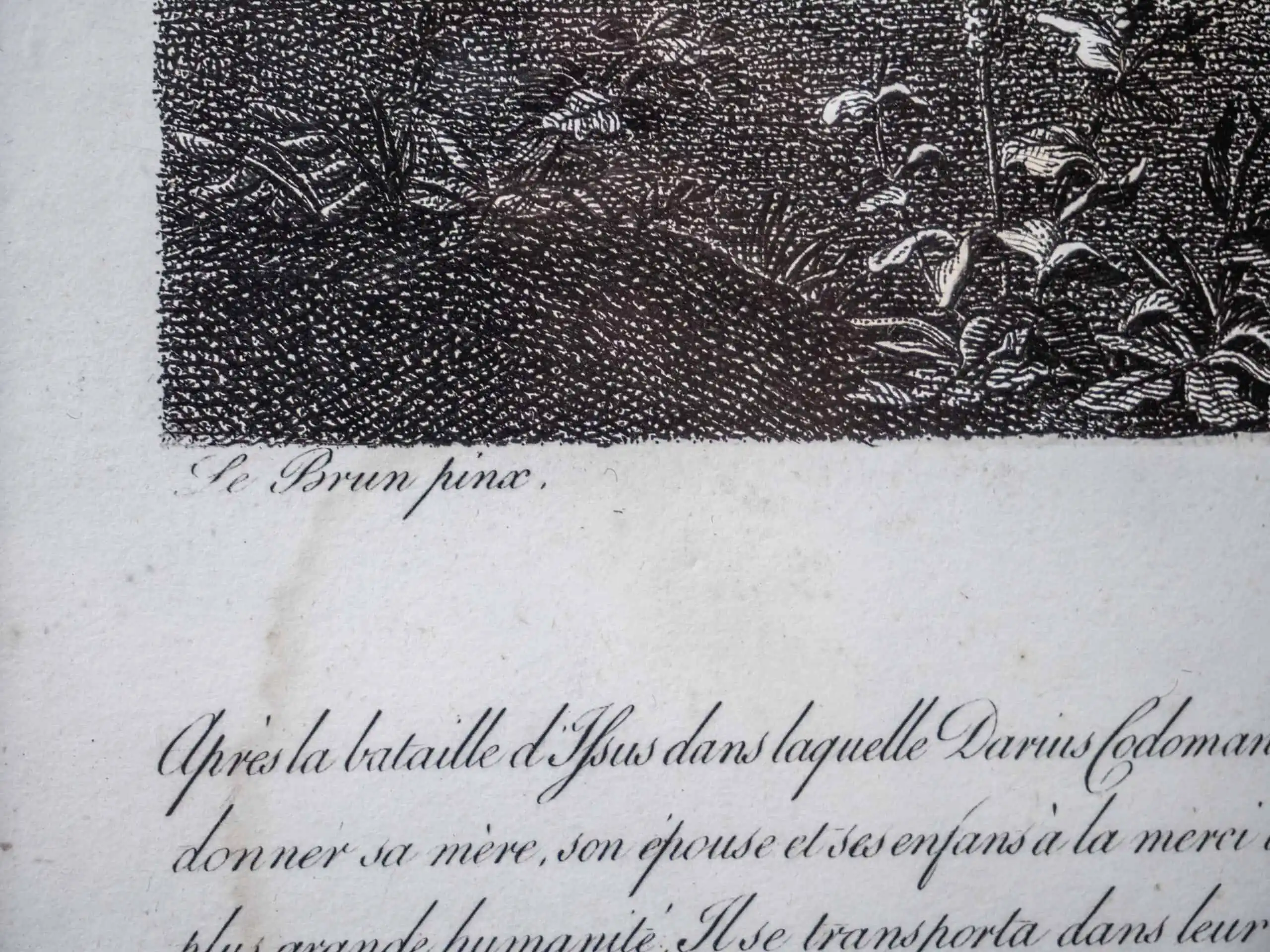 Mědirytina „Rodina Dariova pokleká před Alexandrem Velikým”