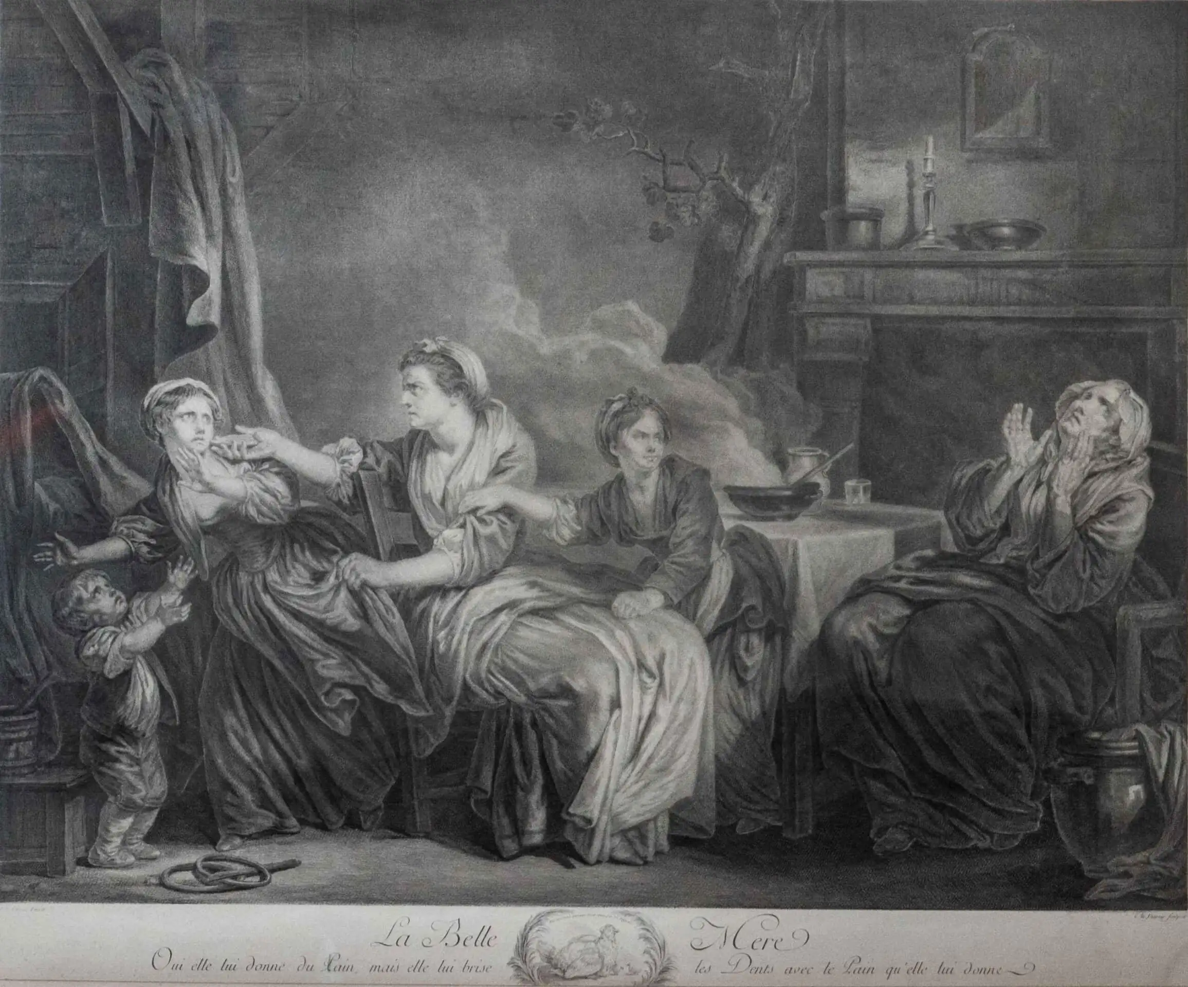 Mědirytina z 18. století „Tchyně”