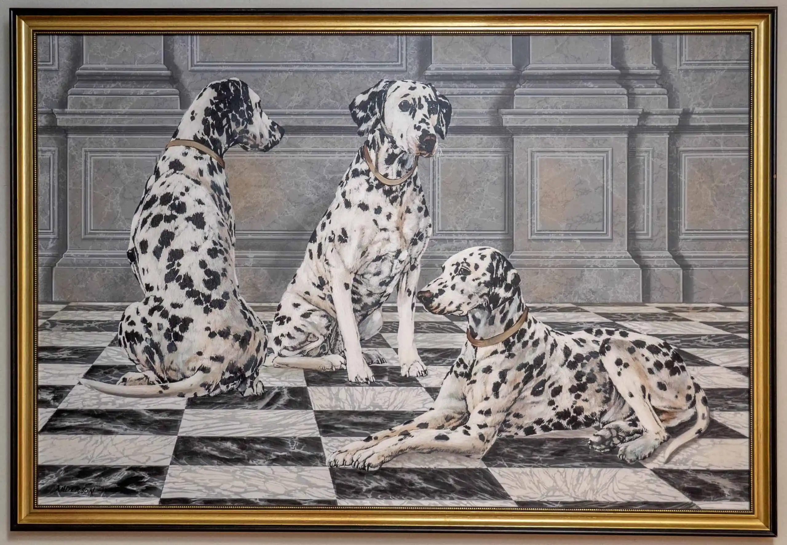 Obraz trojice dalmatinů velký formát 162 X 110 cm ANDERSON