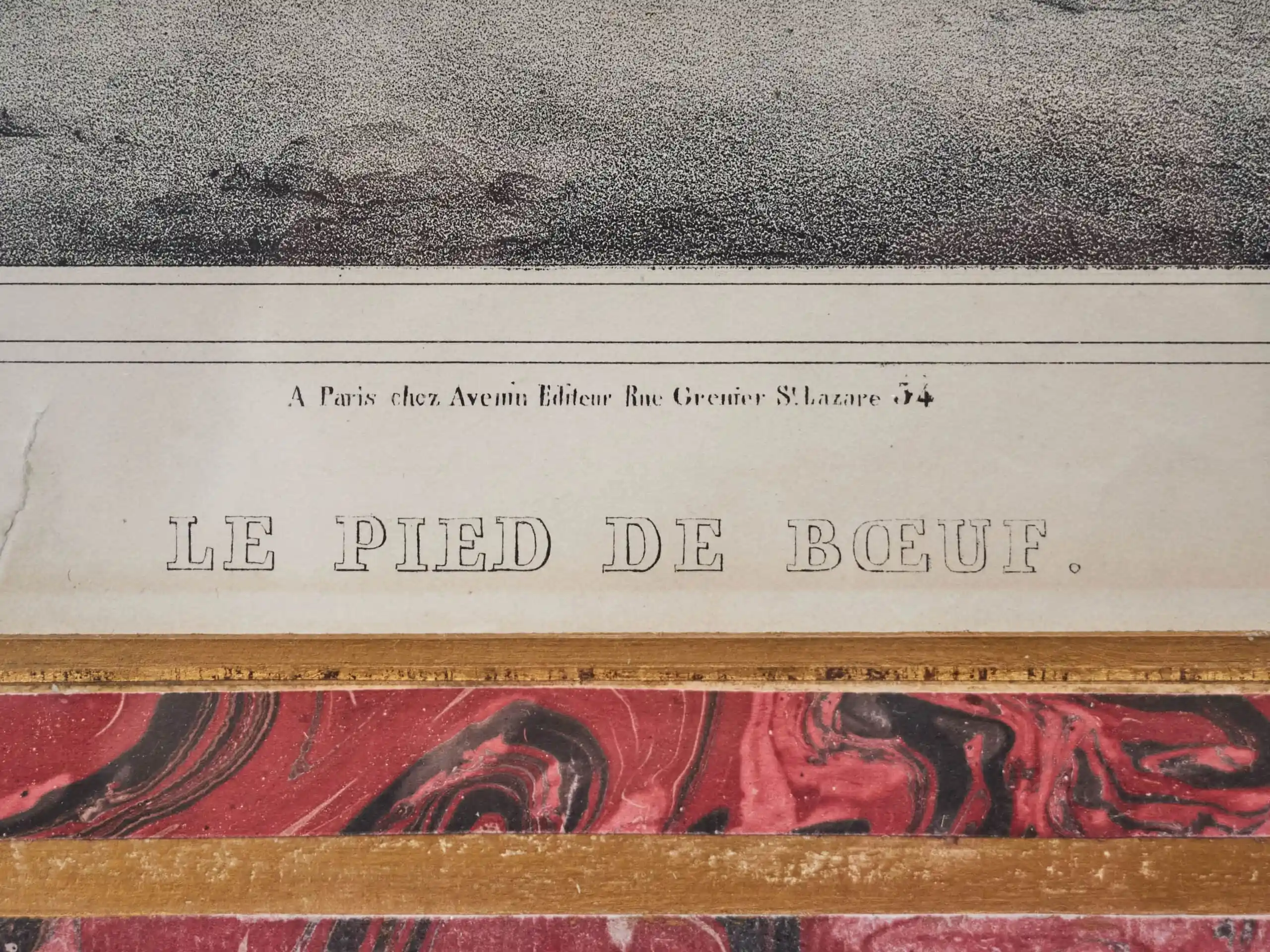 Dvojice historických litografií „Le Pied de Boeuf“ a „La Main Aude“