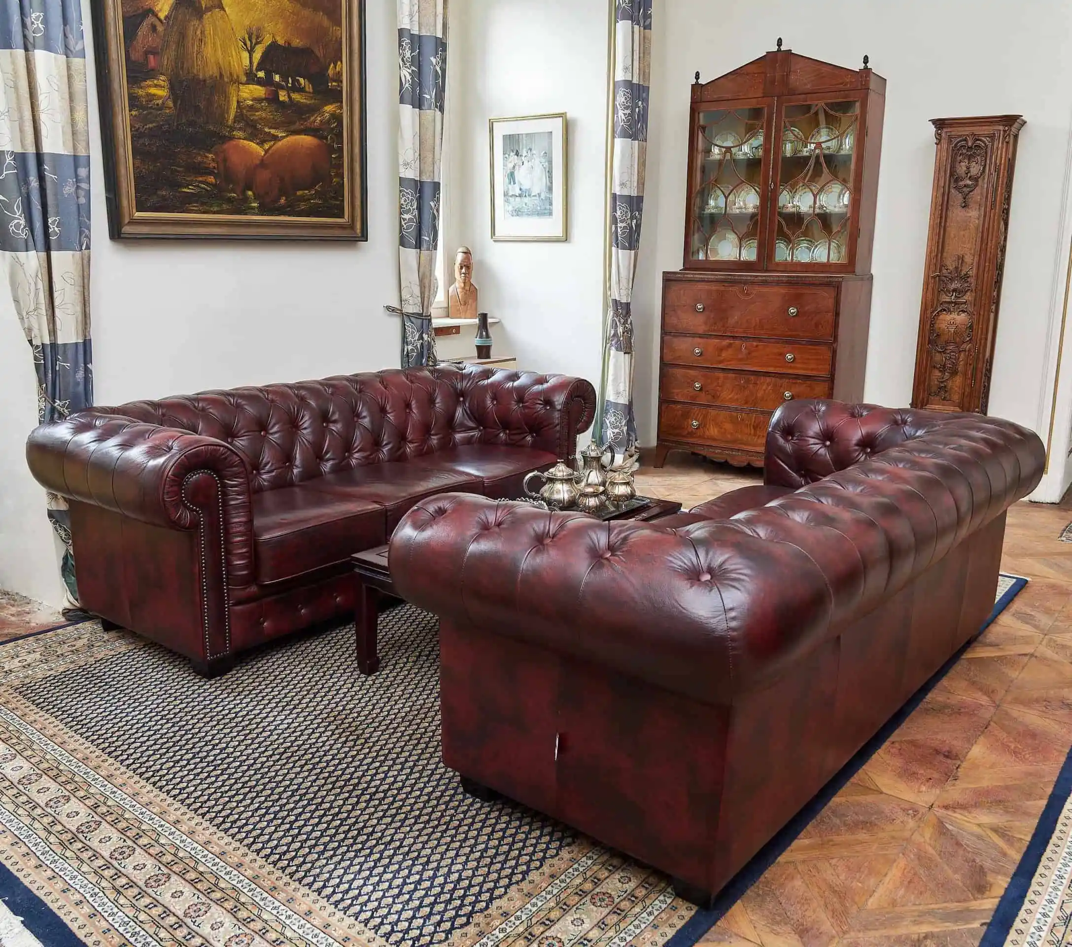 Pohovka Chesterfield top kůže