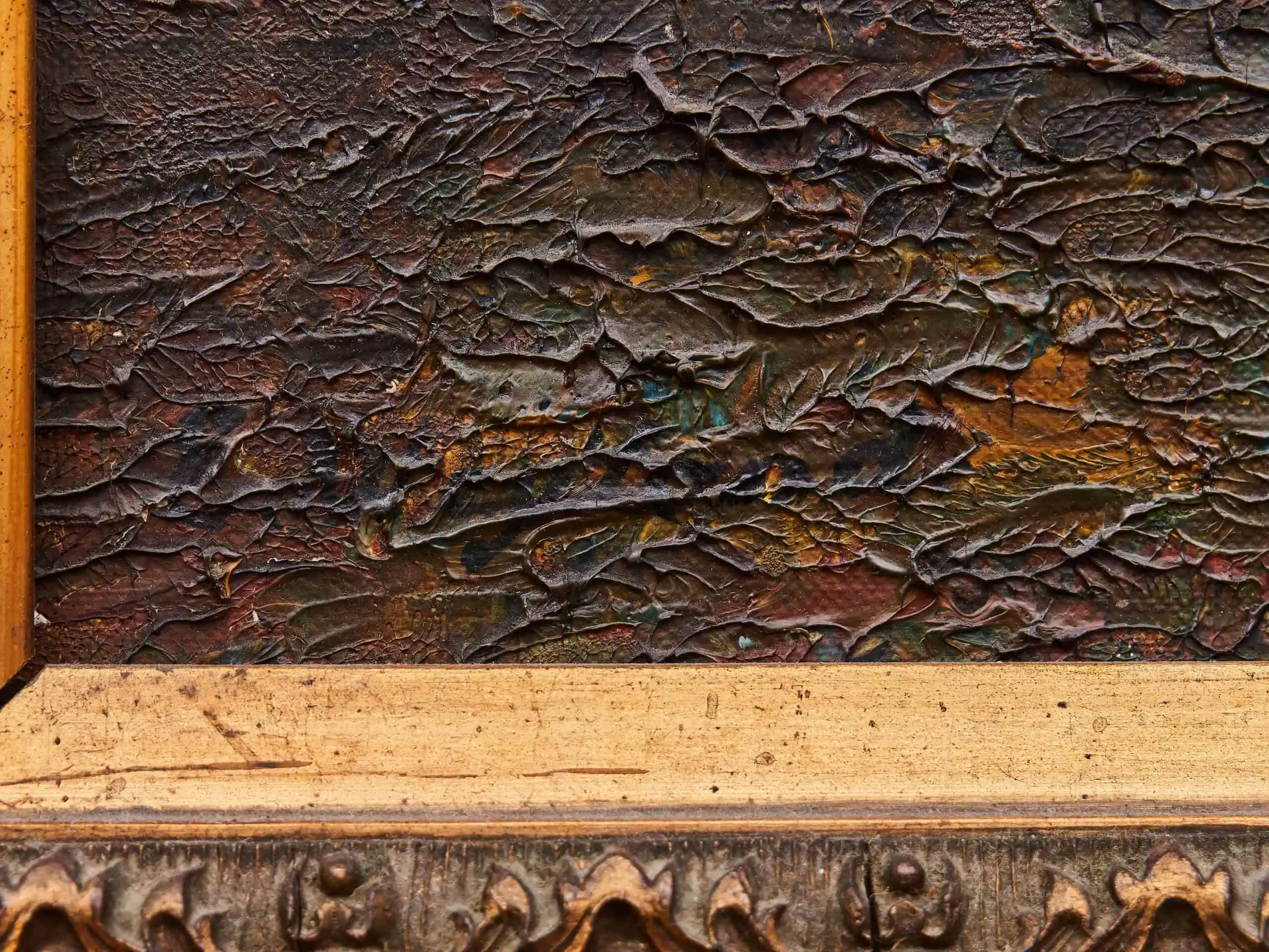 Lesní krajina s potokem 177 X 142 cm Signováno