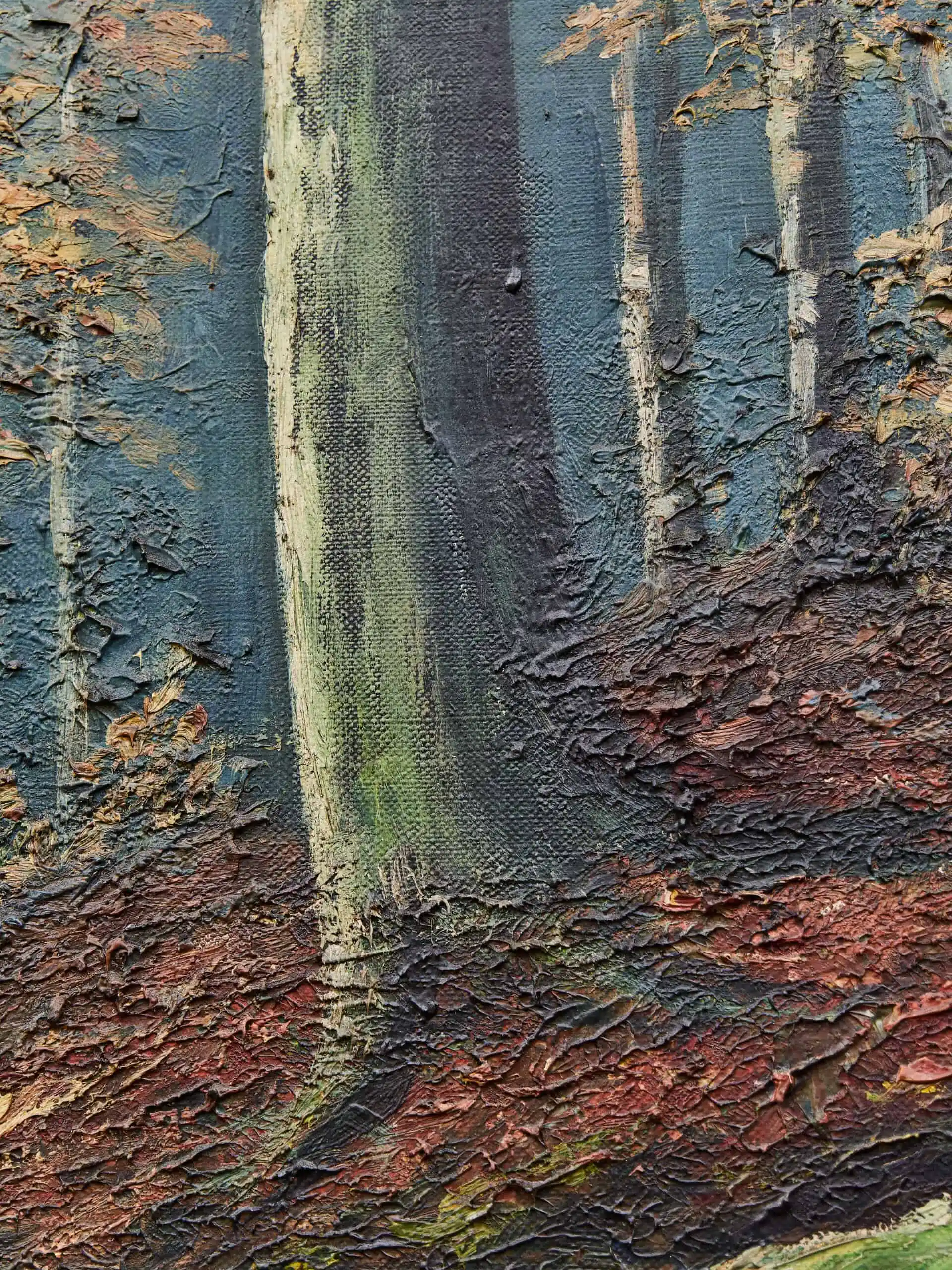 Lesní krajina s potokem 177 X 142 cm Signováno