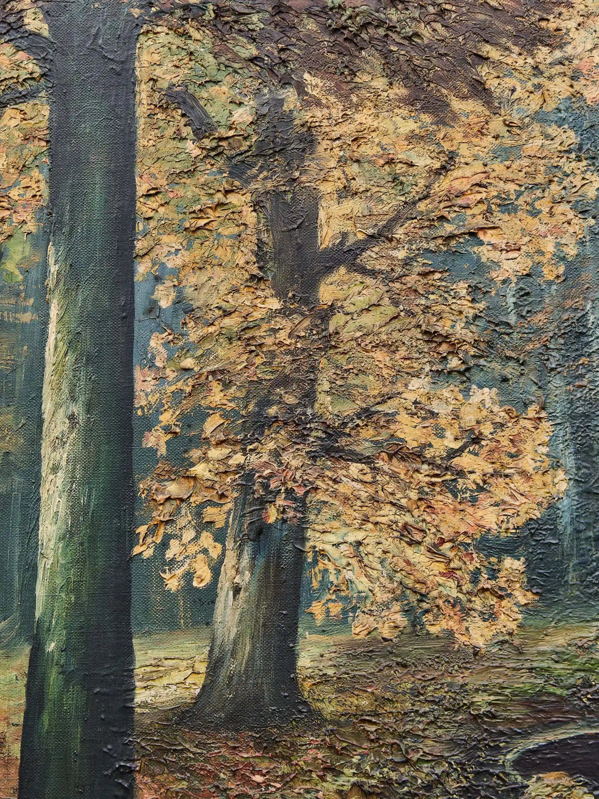 Lesní krajina s potokem 177 X 142 cm Signováno