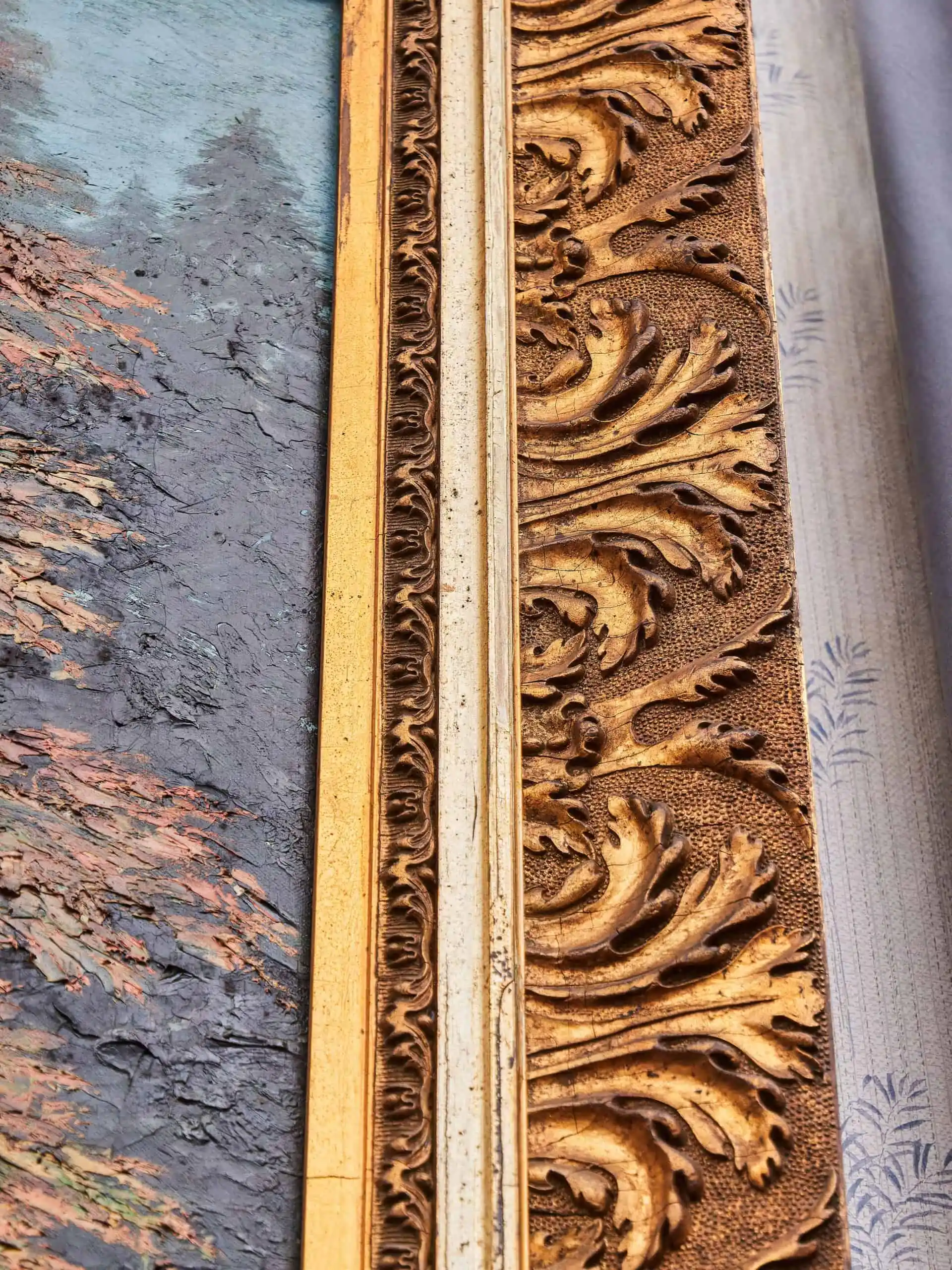 Lesní krajina s potokem 177 X 142 cm Signováno