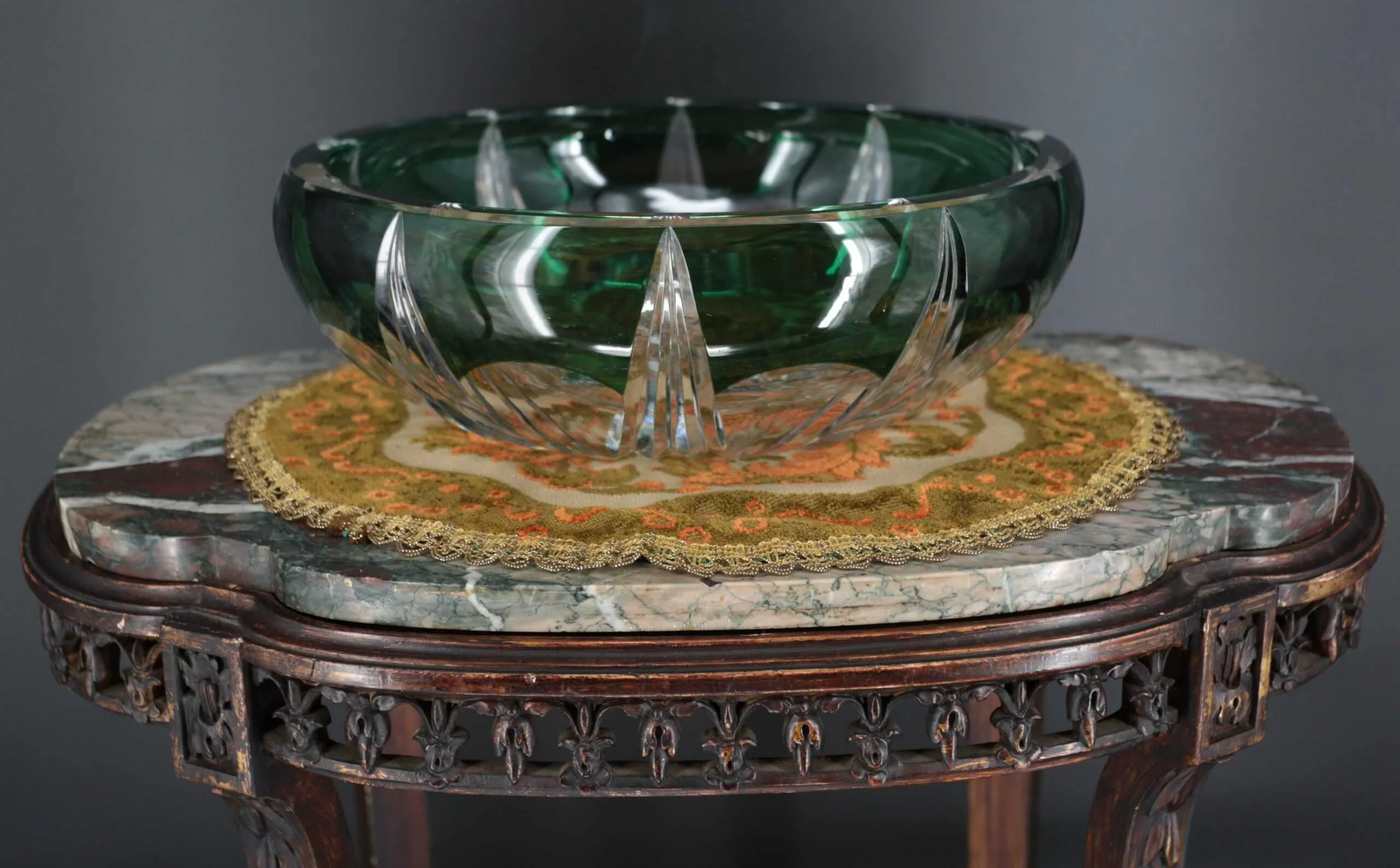 Velká křišťálová mísa Val sint Lambert pr 31 cm – Reservé V.V.