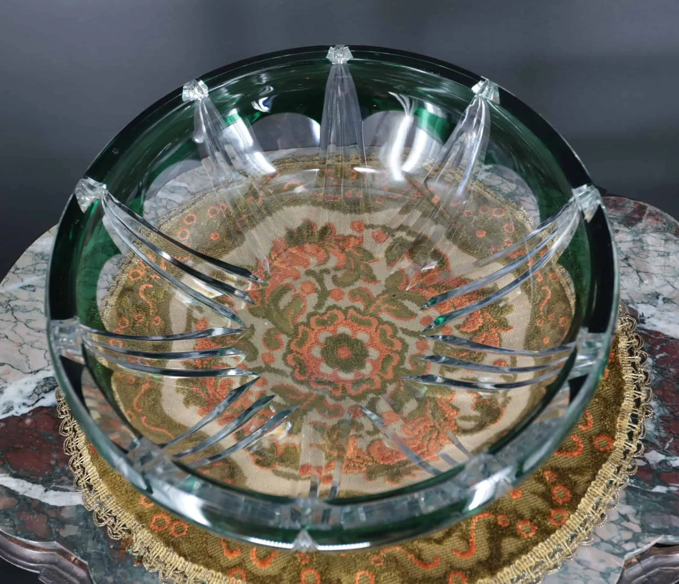 Velká křišťálová mísa Val sint Lambert pr 31 cm – Reservé V.V.