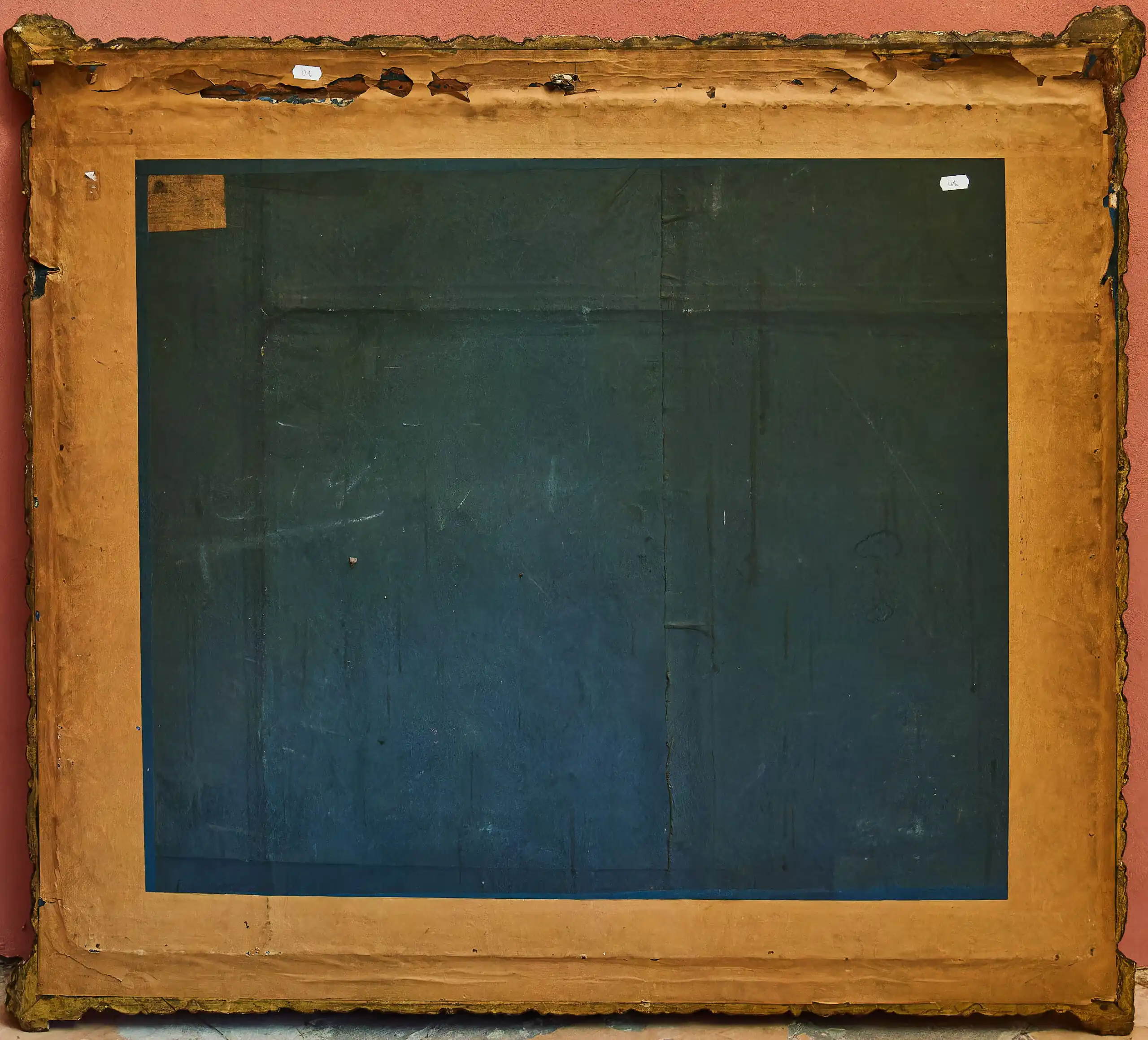 Rozdělování almužen – litografie v krásném rámu 92 X 103 cm