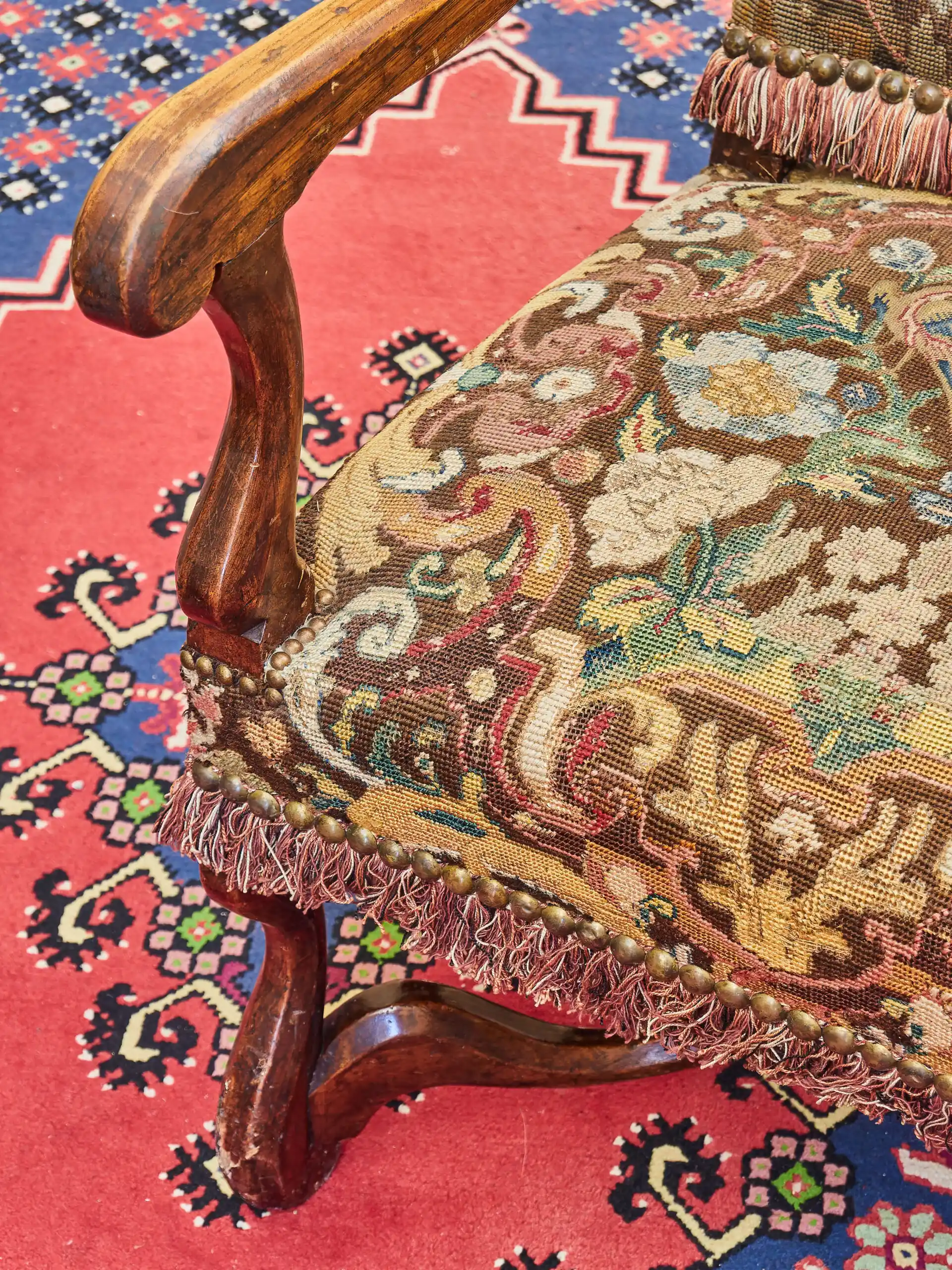 Neorenesanční křeslo Ludvík XIII s goblénem