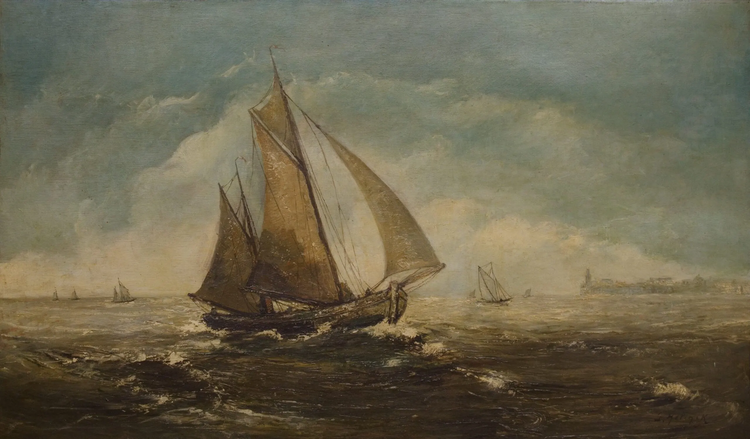 Plachetnice – Gustave Helinck 1884-1954 146 X 92 cm