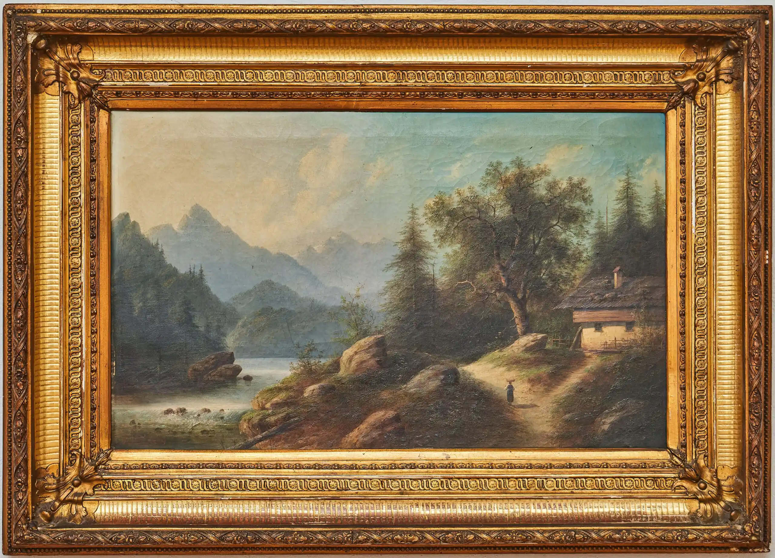 Edouard Boehm (1830–1890) – Horská krajina s chalupou