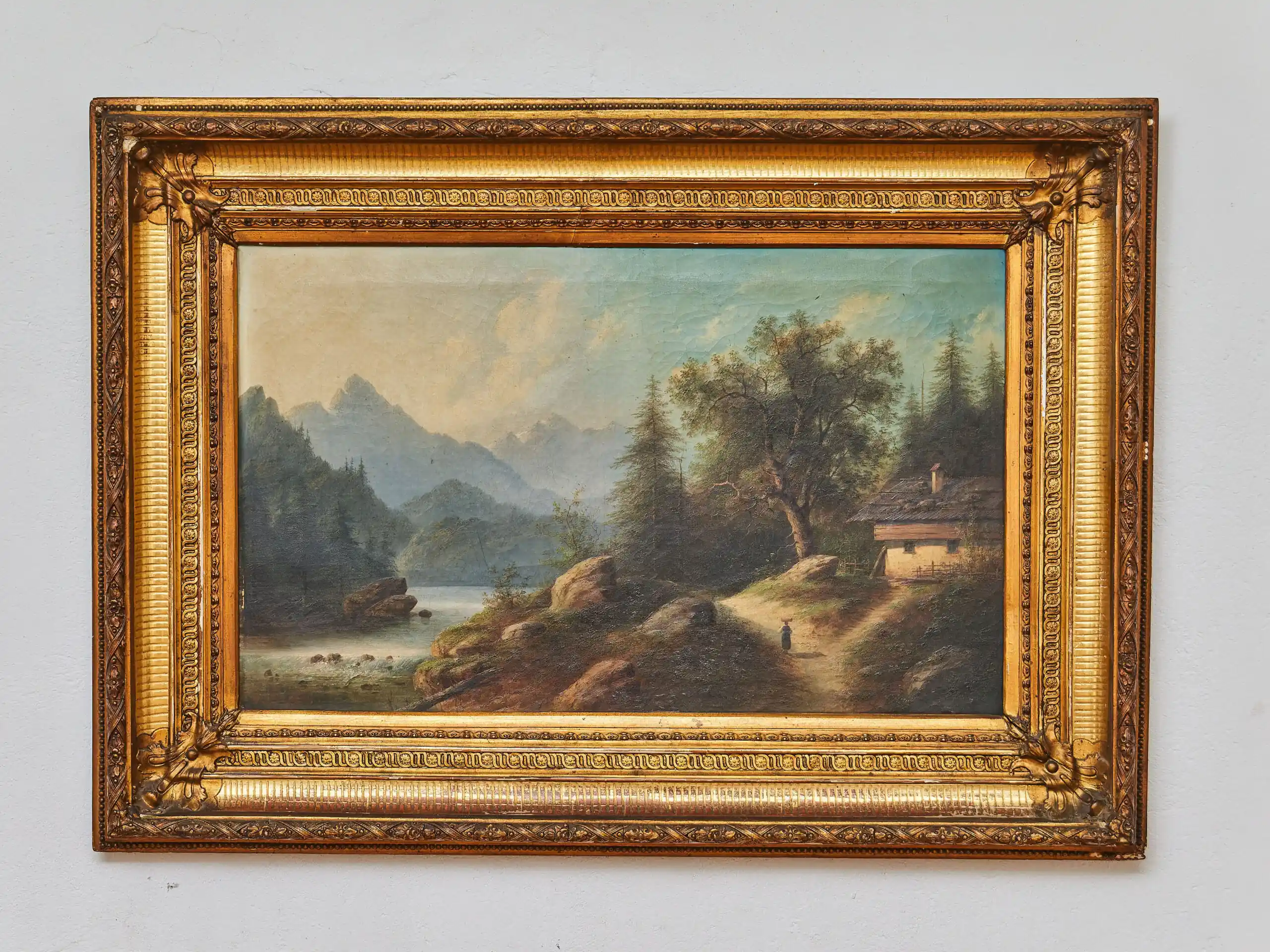 Edouard Boehm (1830–1890) – Horská krajina s chalupou