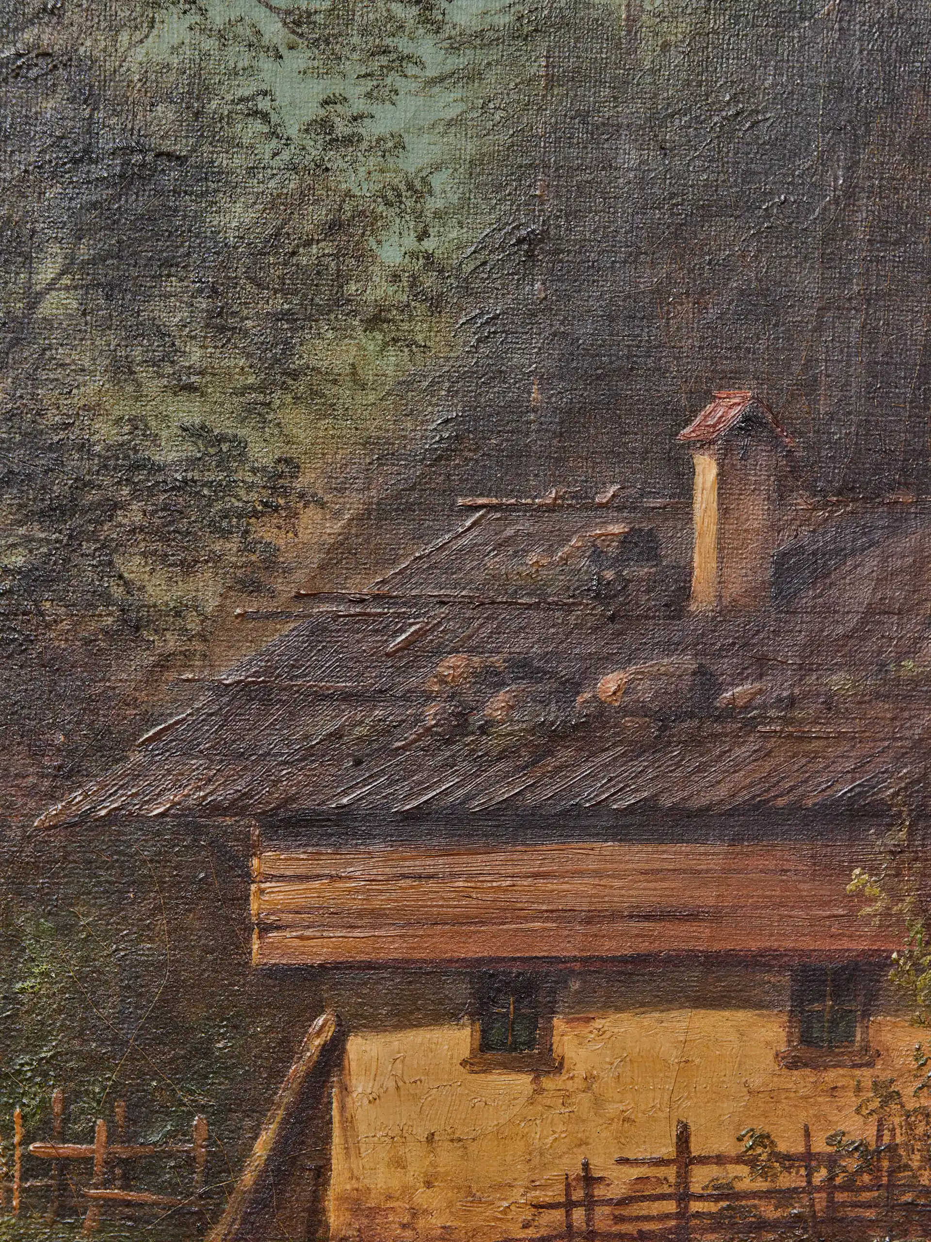 Edouard Boehm (1830–1890) – Horská krajina s chalupou