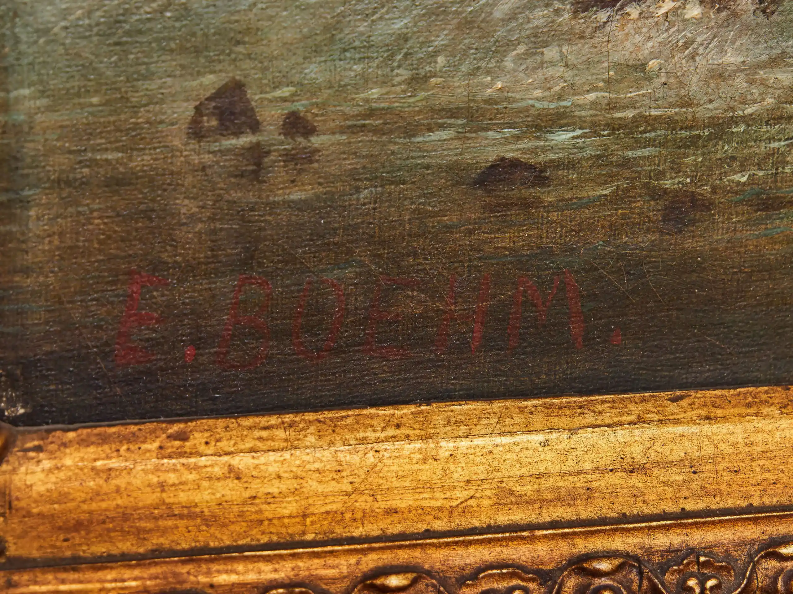 Edouard Boehm (1830–1890) – Horská krajina s chalupou