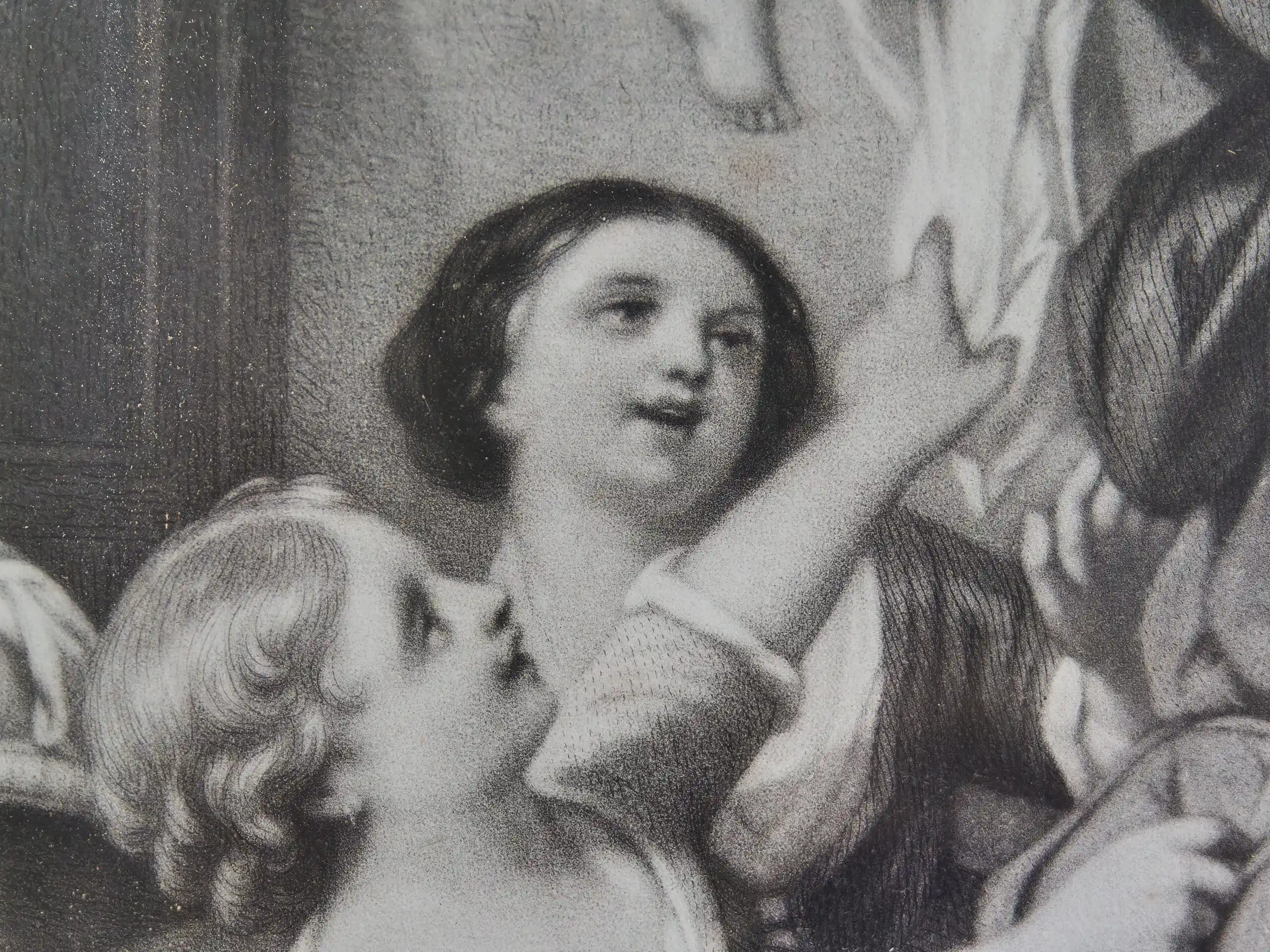 Mědirytina domácí štěstí signovaná