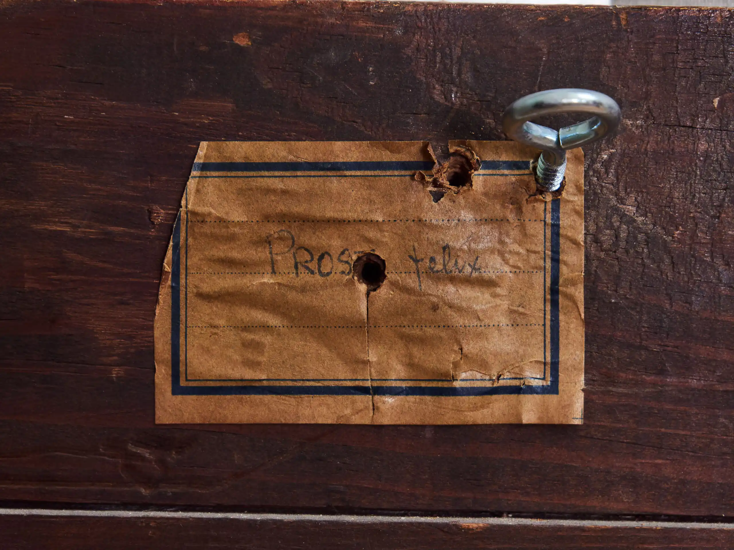 Mědirytina domácí štěstí signovaná