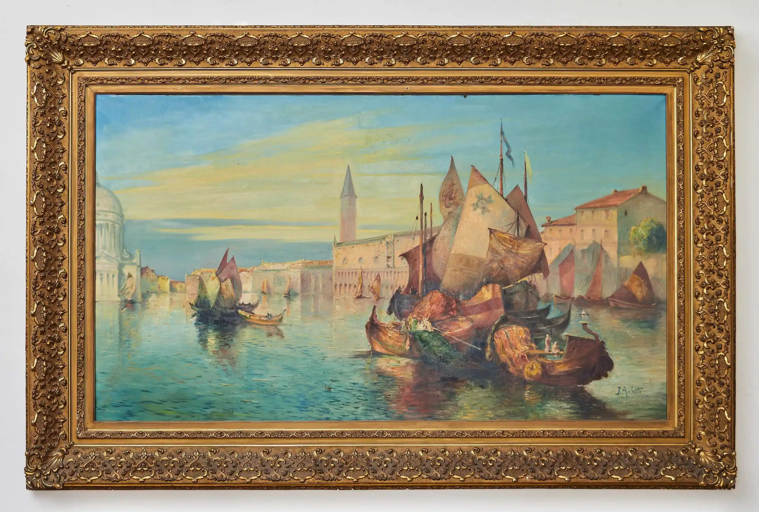 Monumentální olejomalba Benátky – J. Arlotta