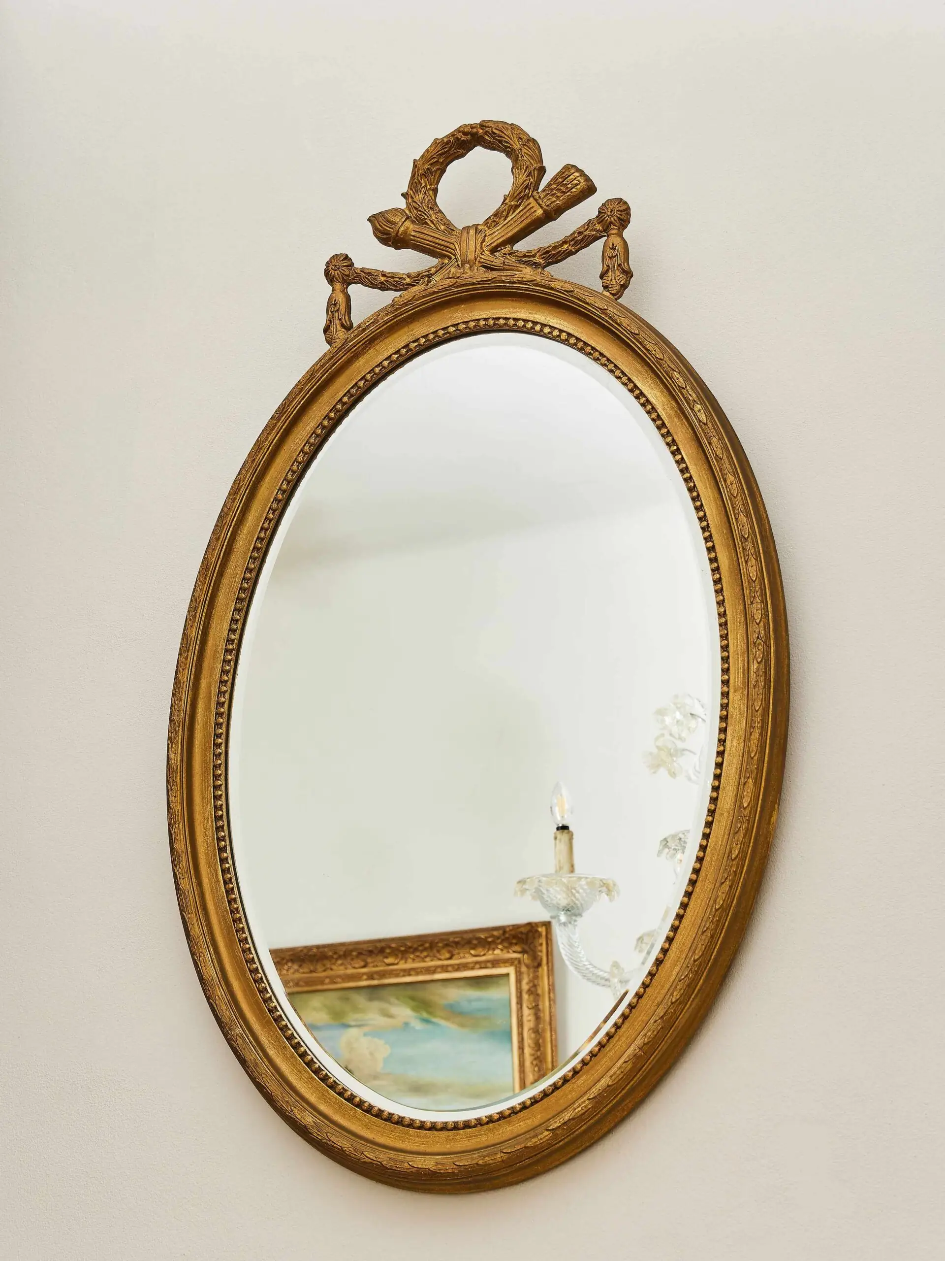 Starožitné oválné zrcadlo Ludvík XVI