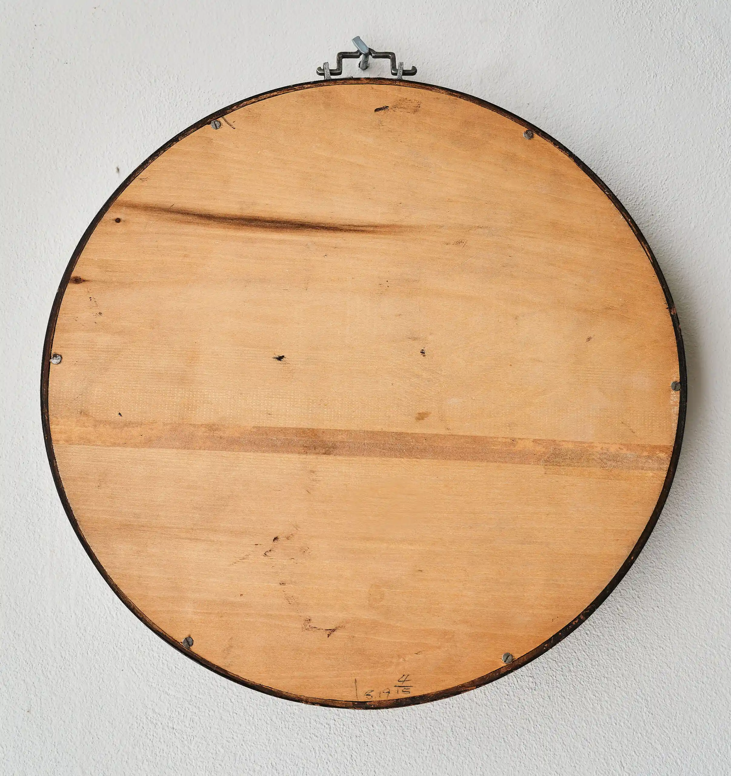 Vykládaný kulatý obraz s čápy