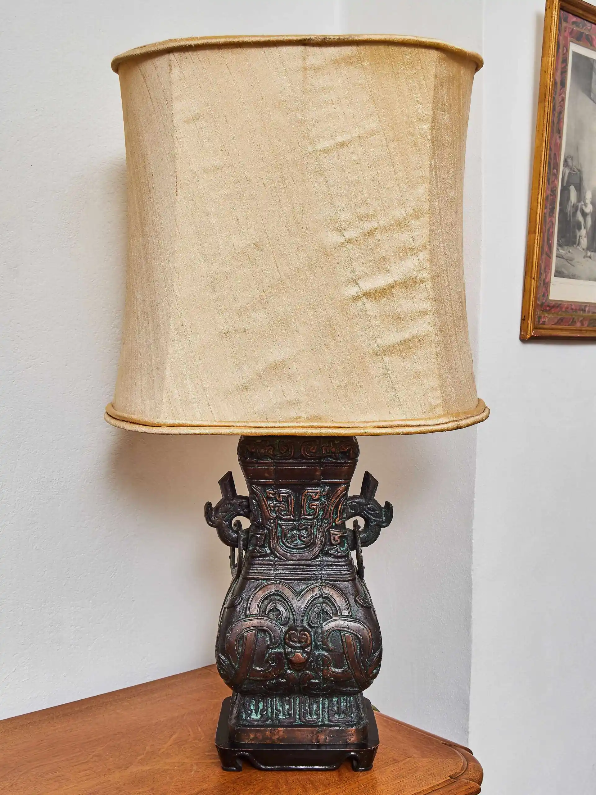 Párové lampy v asijském stylu z bronzu V 85 cm