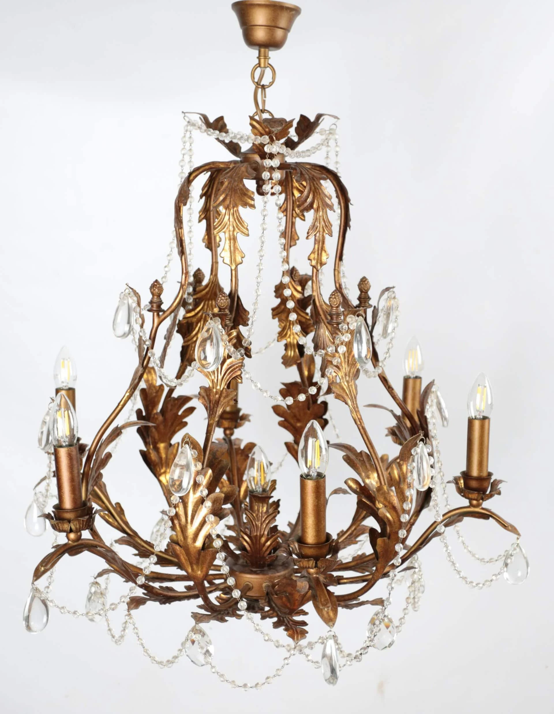 Florentský lustr s křišťálovými ověsy