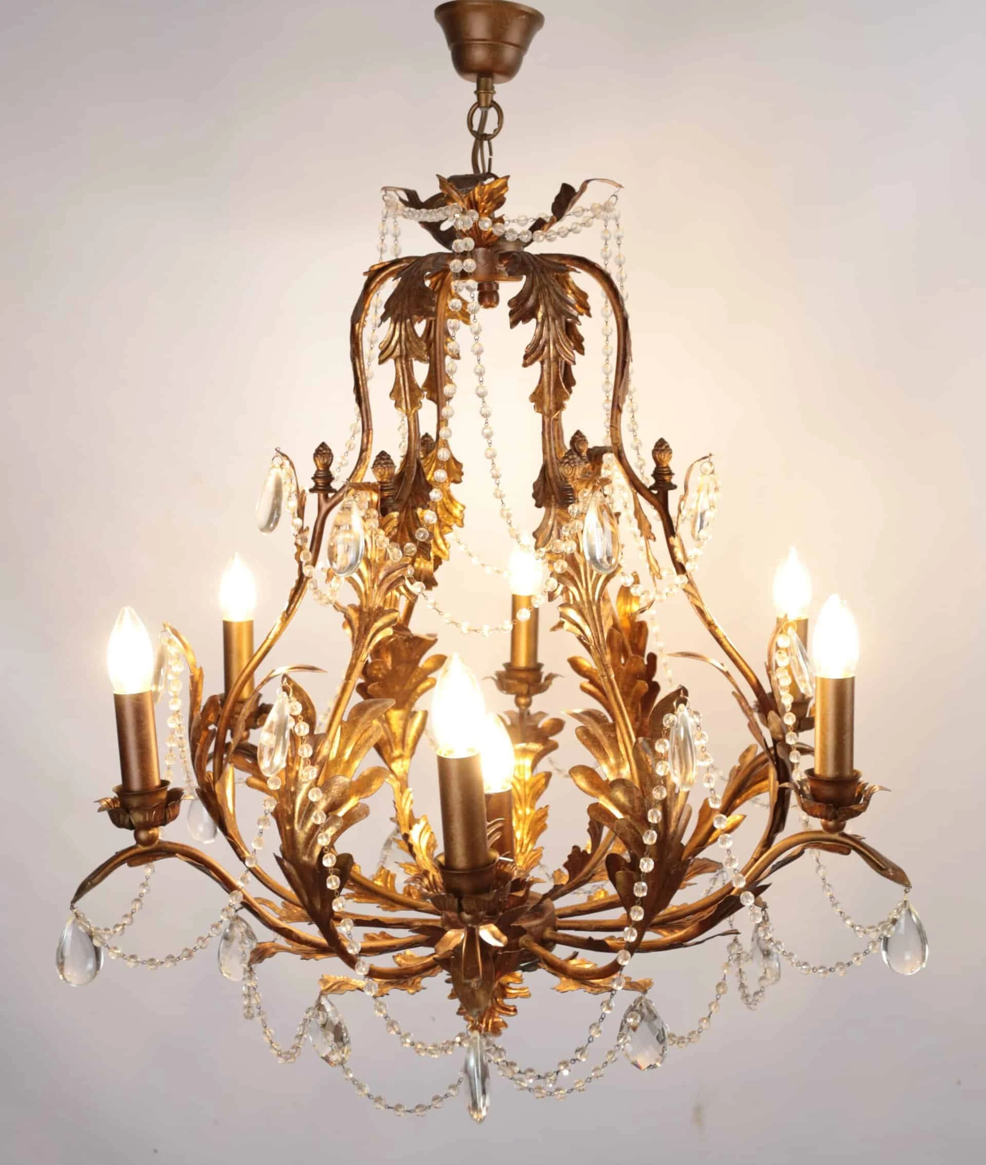 Florentský lustr s křišťálovými ověsy