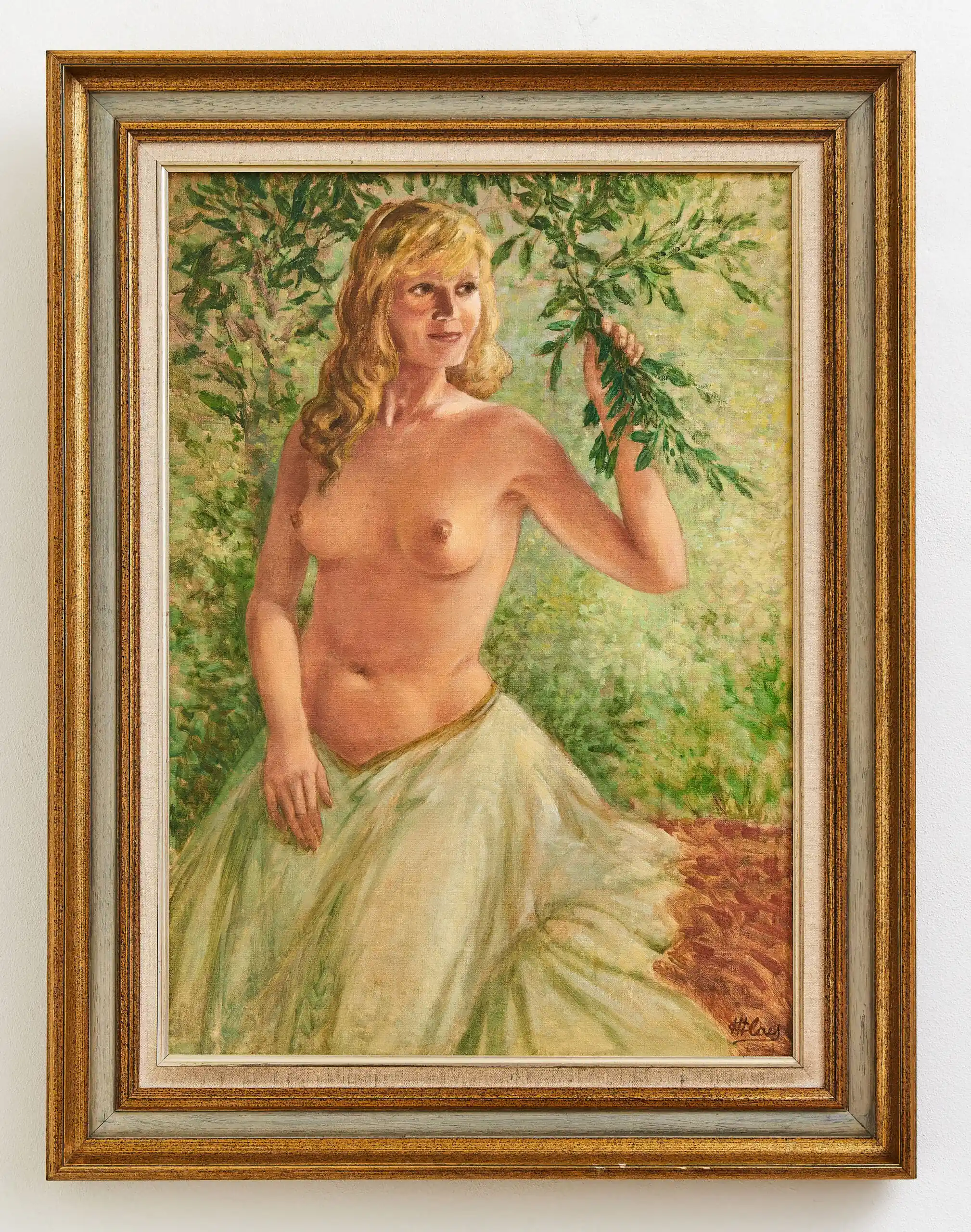 Akt v přírodě, olej na plátně. Claes