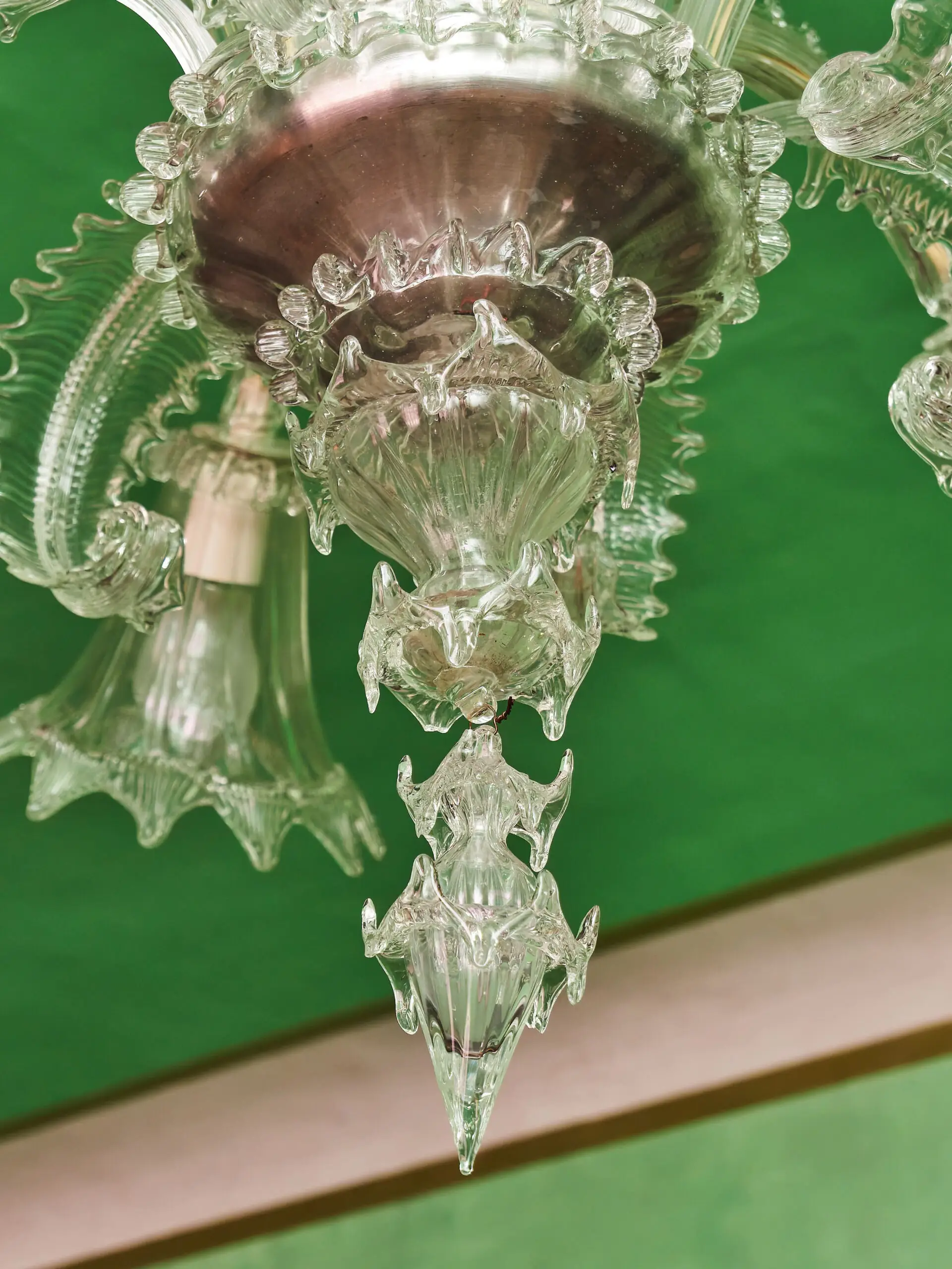 Benátský křišťálový lustr ze štípaného skla – Murano, Itálie, 1950