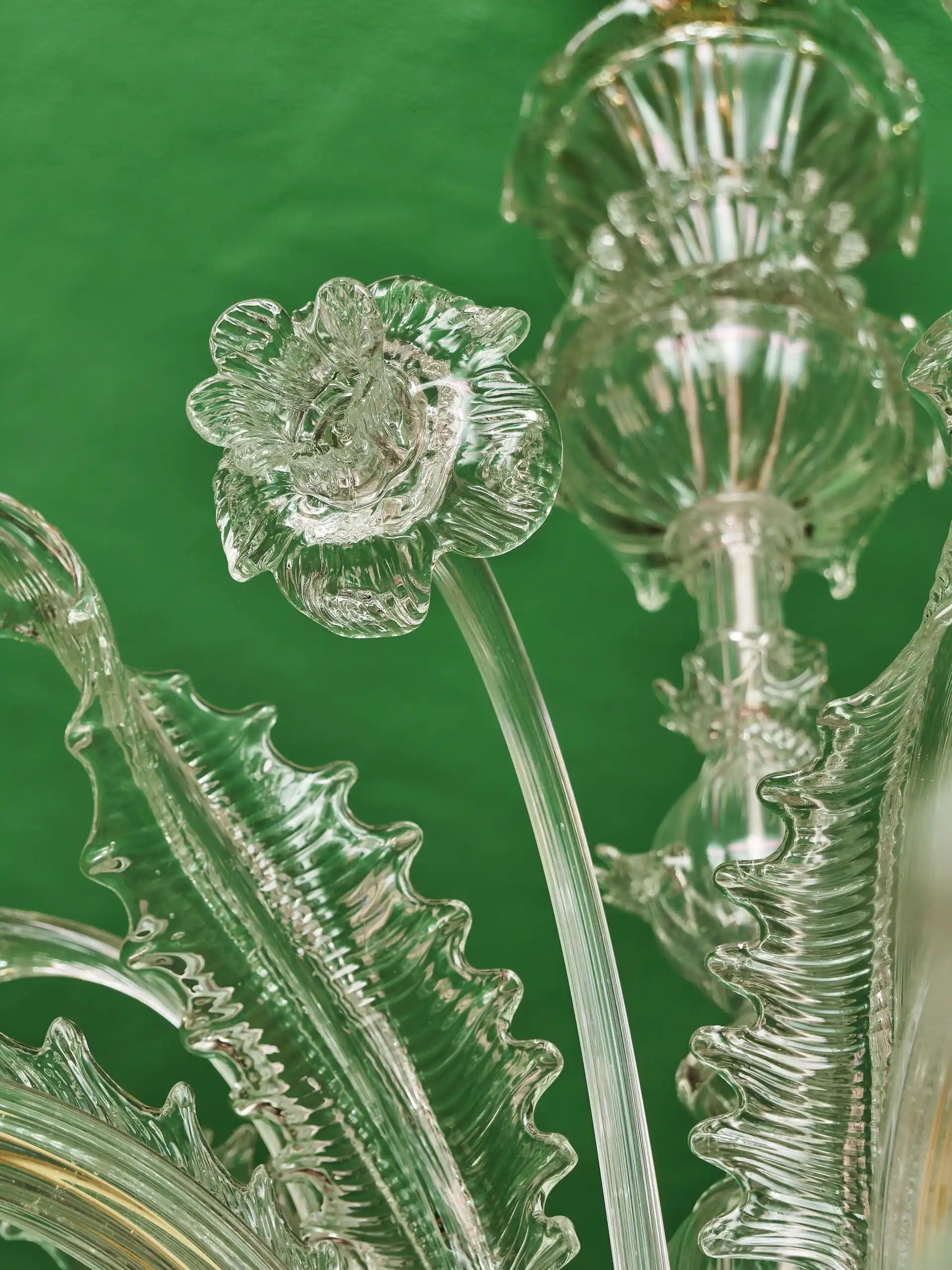 Benátský křišťálový lustr ze štípaného skla – Murano, Itálie, 1950