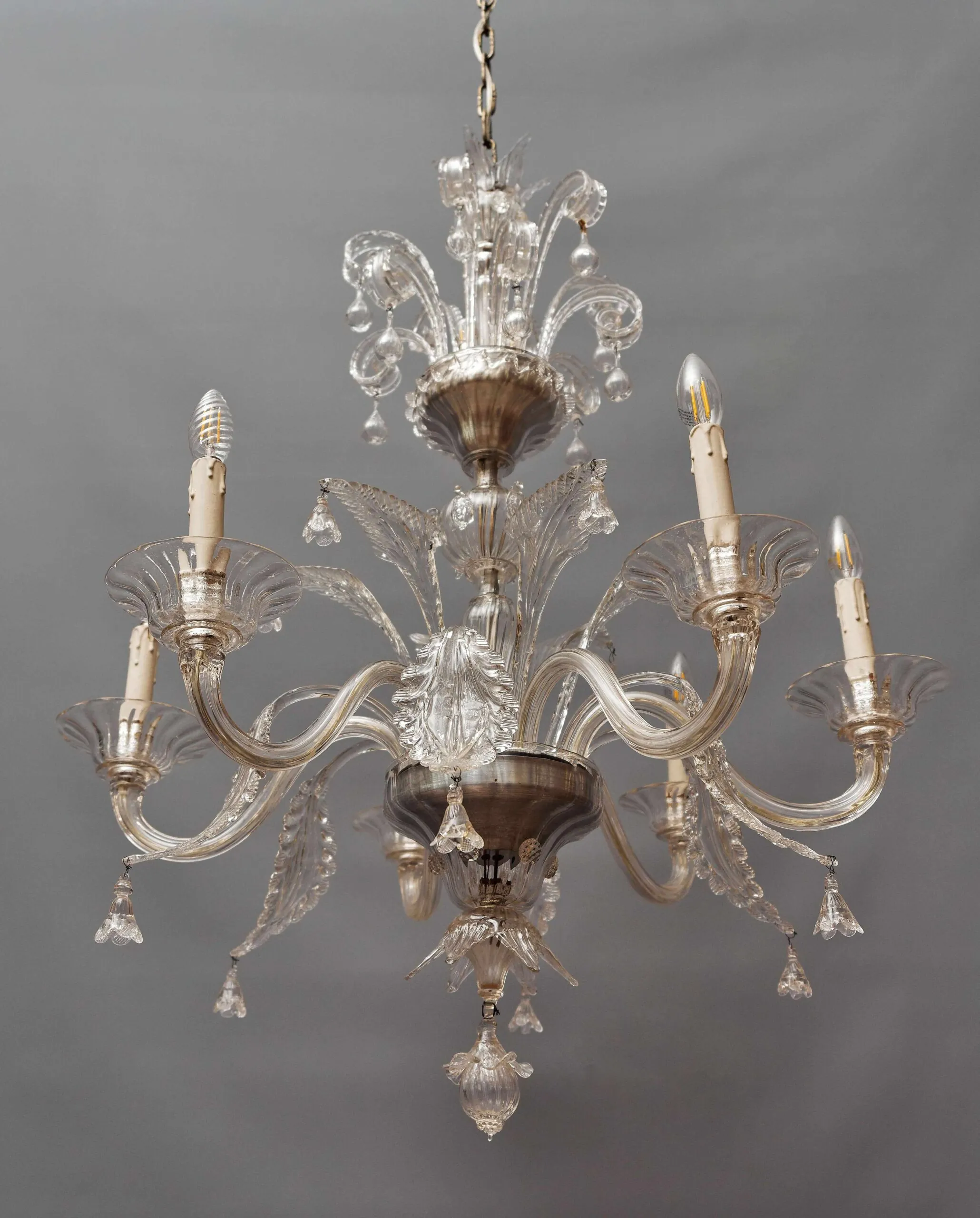 Dvoupatrový benátský lustr na 9 žárovek