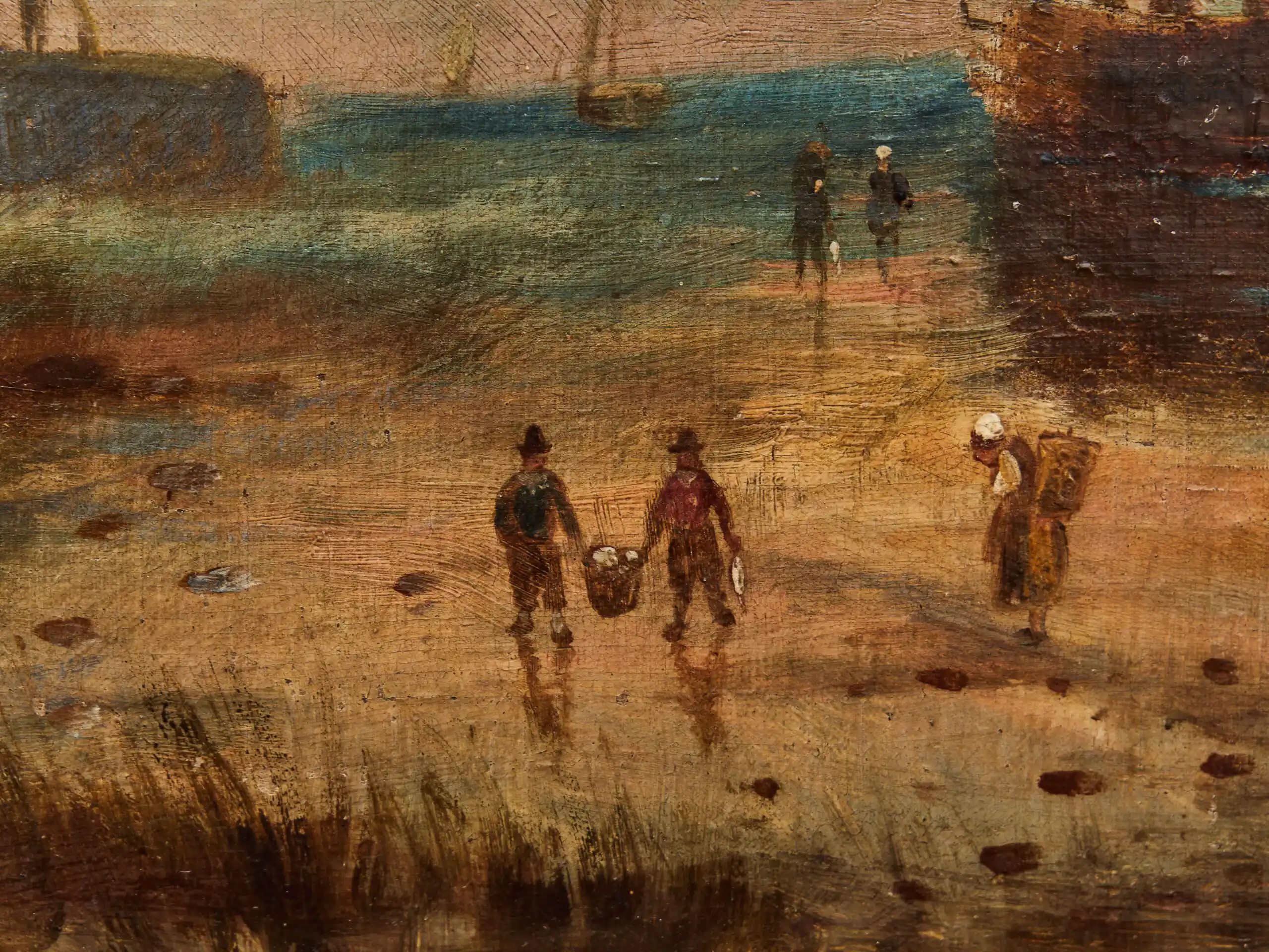 Rybářské lodě na pláži. Anonym