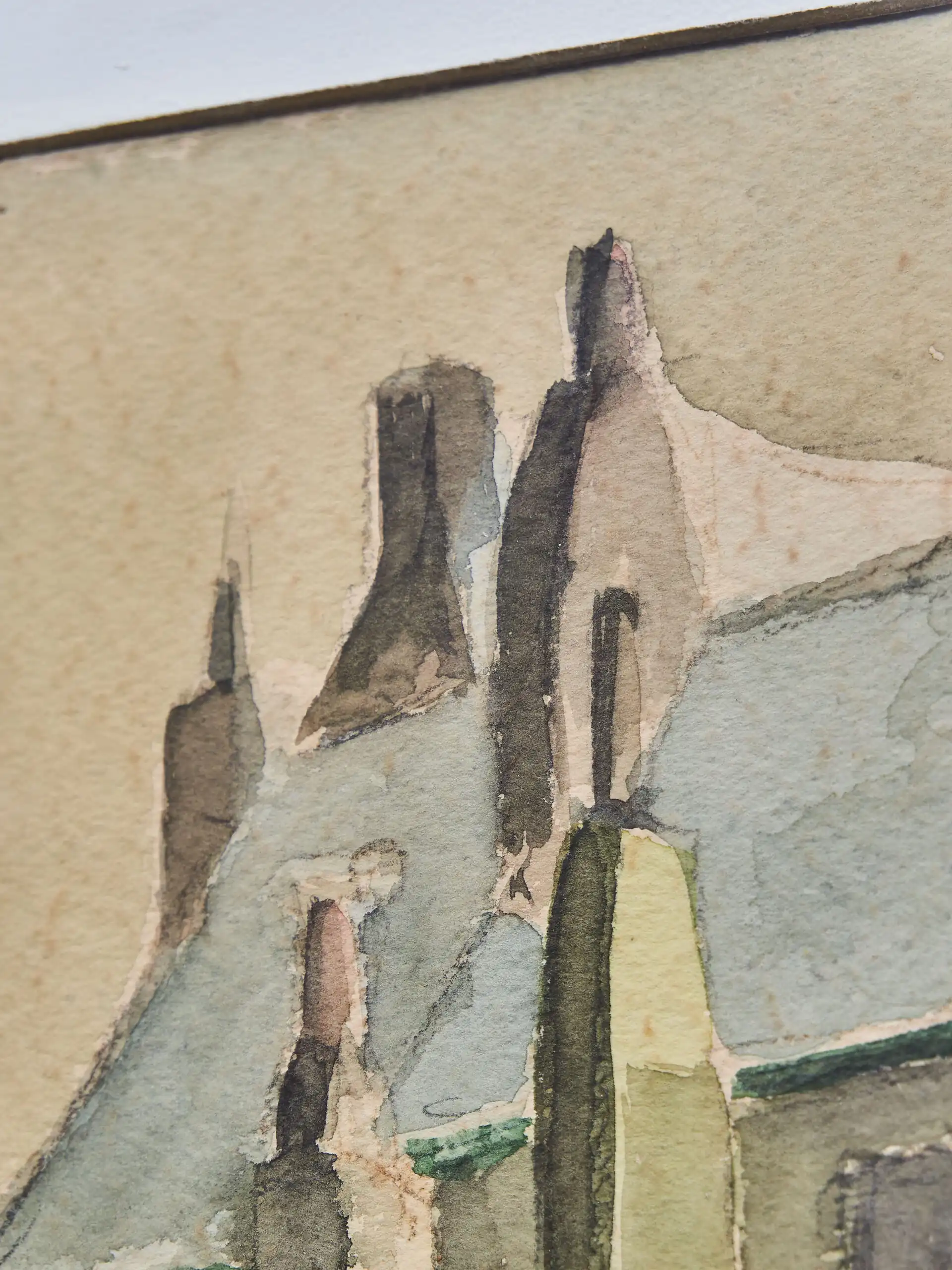 Jeptišky před klášterem akvarel 49 X 36 cm