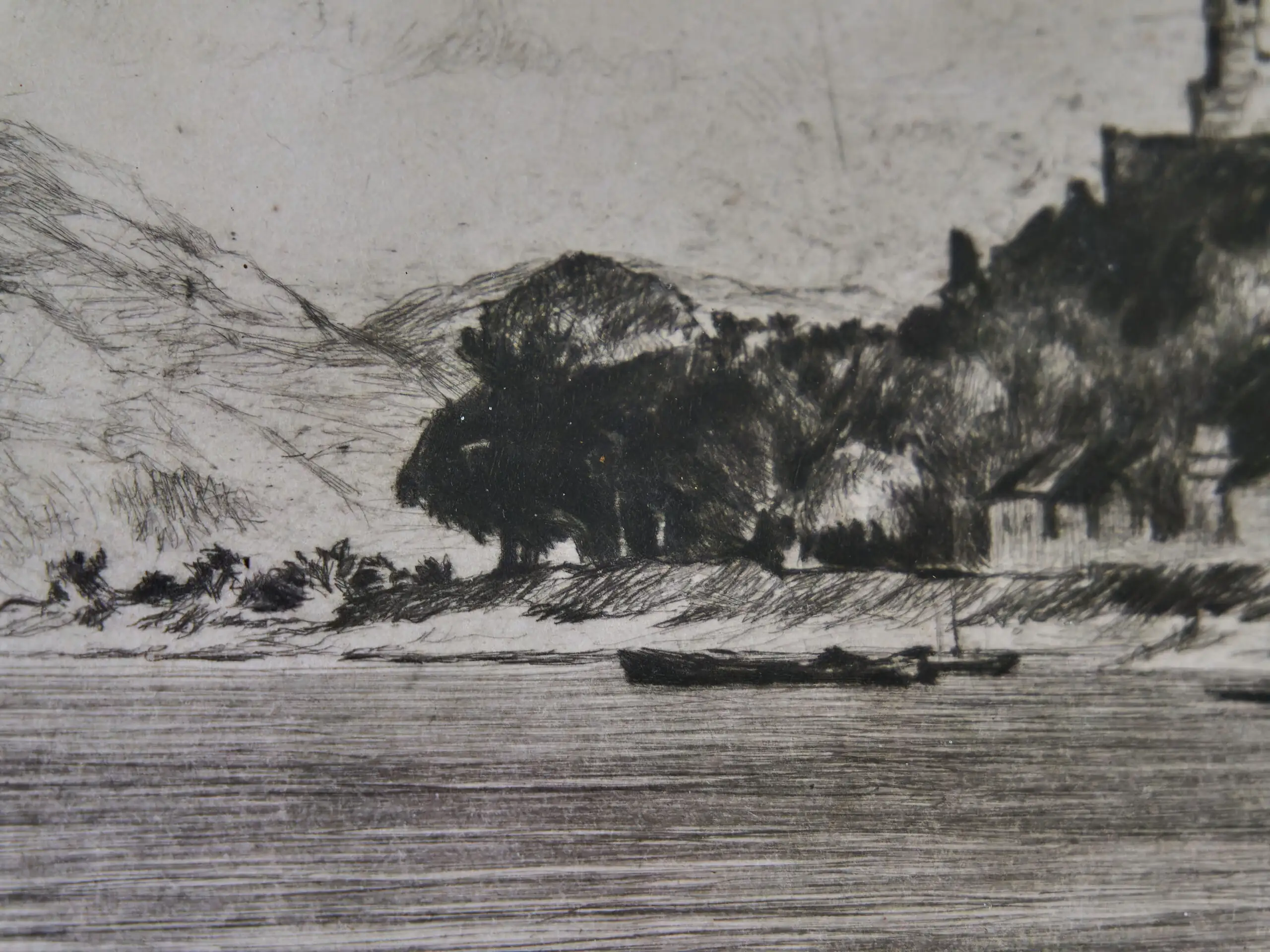 Sada 3 starých grafik v mahagonových rámech (19. století)