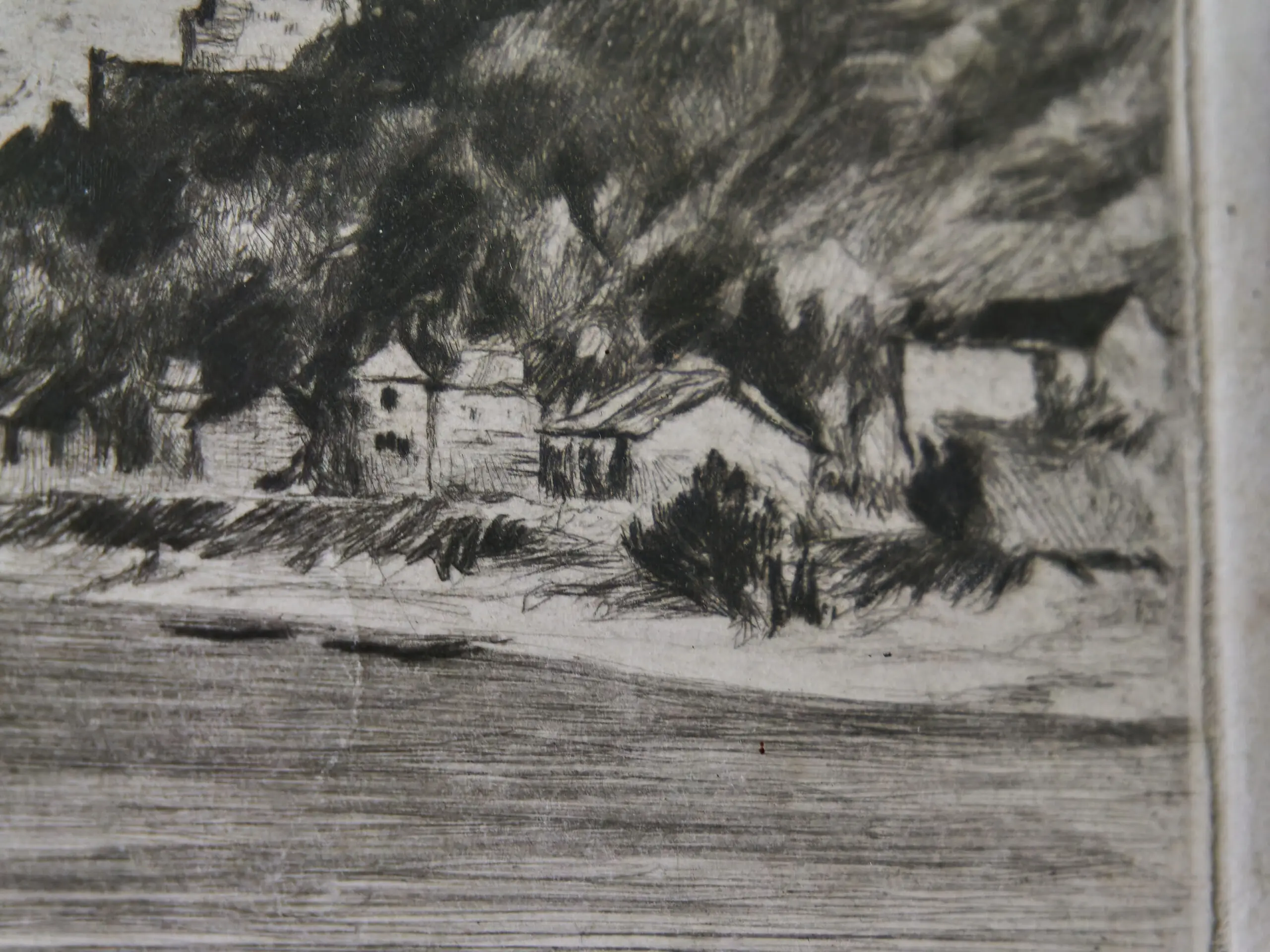 Sada 3 starých grafik v mahagonových rámech (19. století)