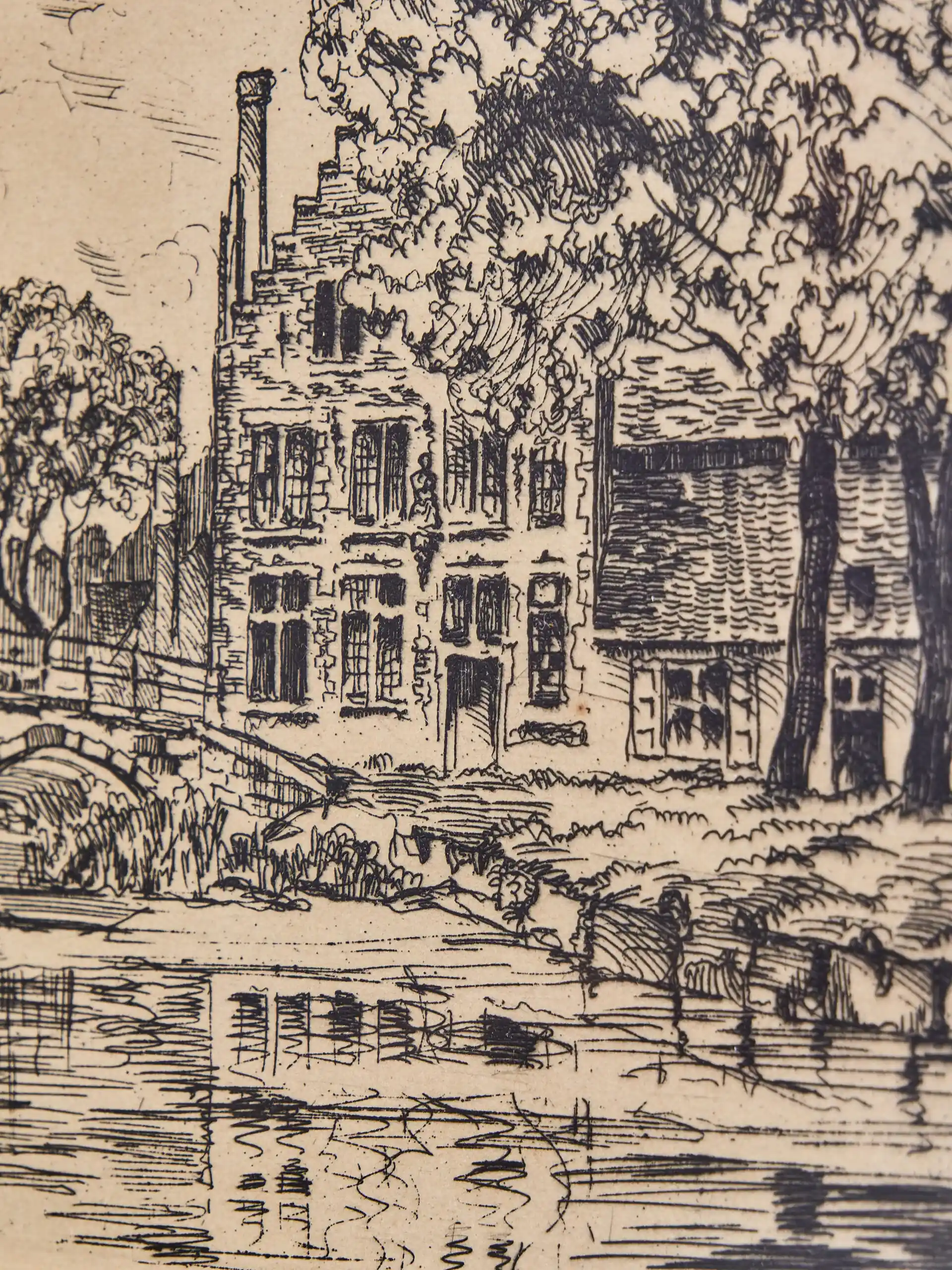 Bruggy – dvojice originálních kreseb tuší od Y. Briarna, kolem roku 1930