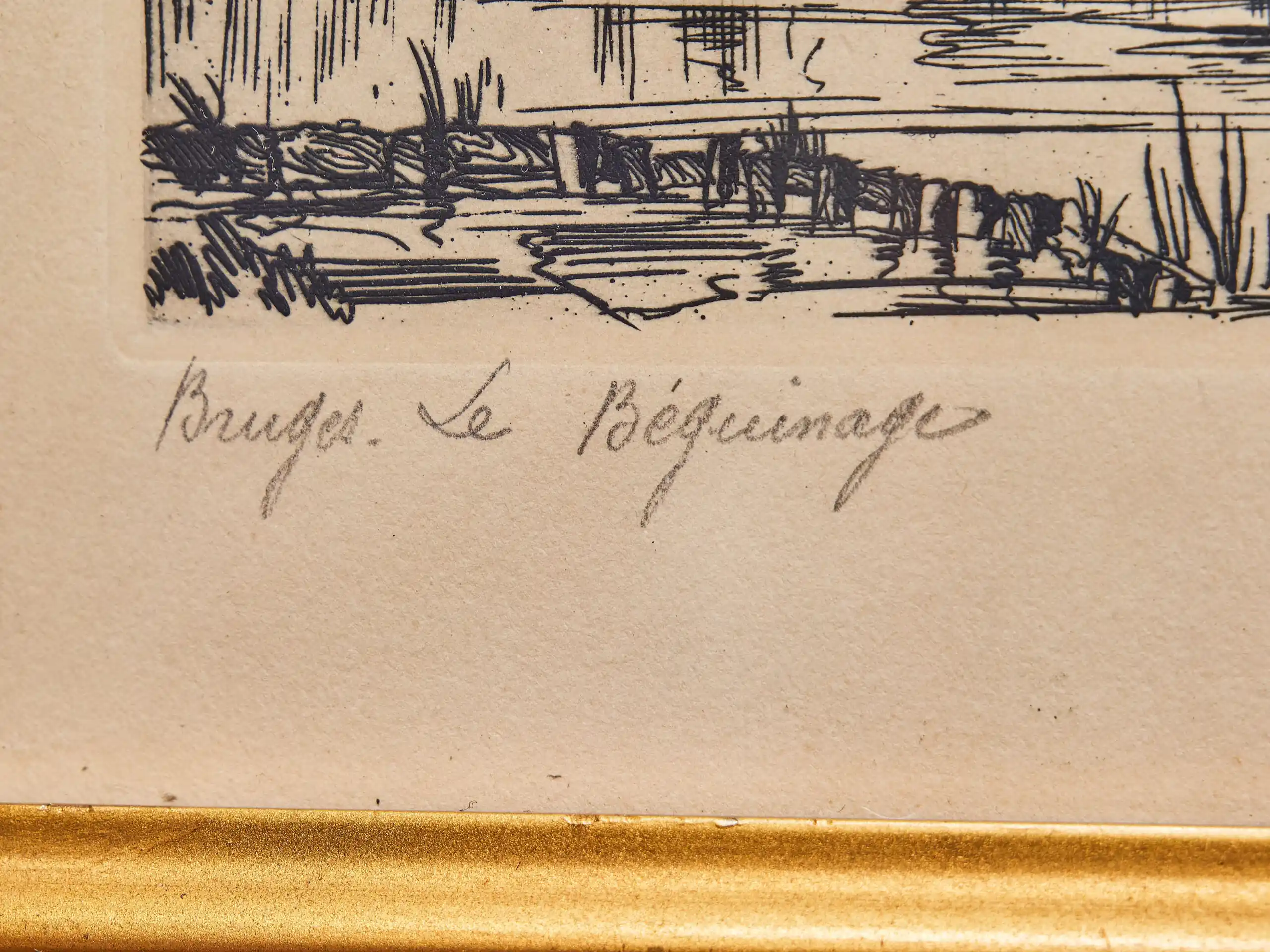 Bruggy – dvojice originálních kreseb tuší od Y. Briarna, kolem roku 1930