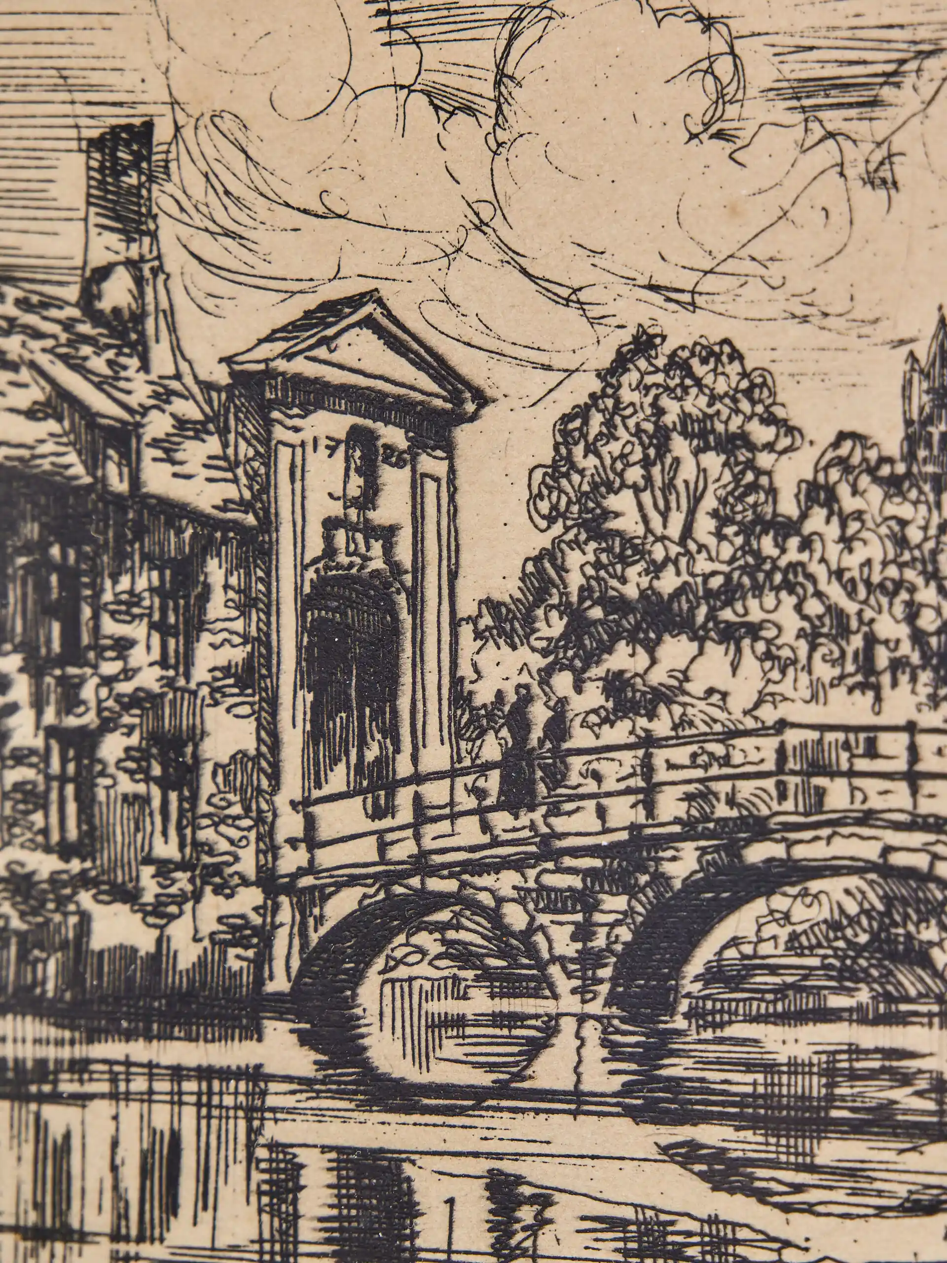 Bruggy – dvojice originálních kreseb tuší od Y. Briarna, kolem roku 1930