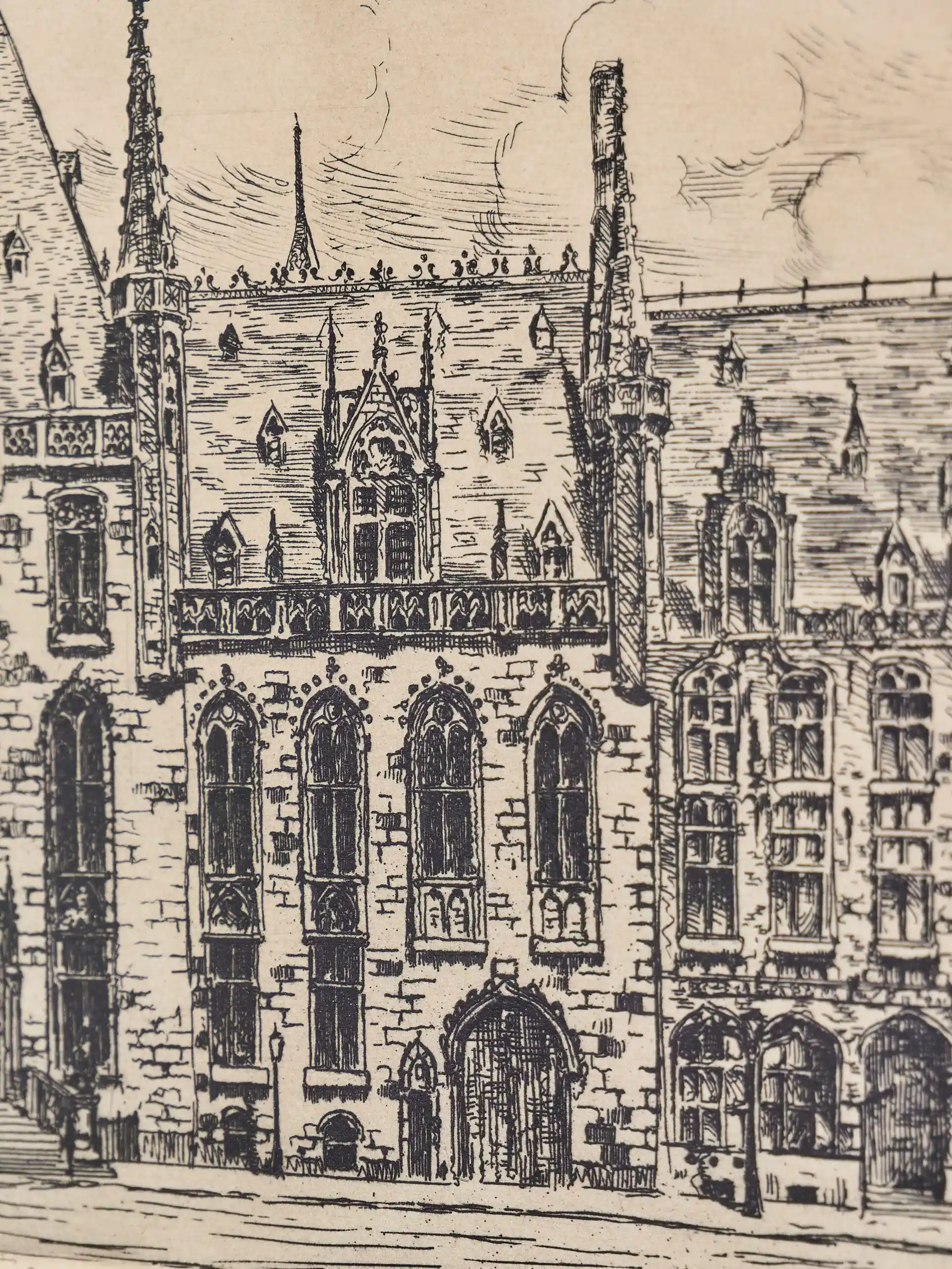 Bruggy – dvojice originálních kreseb tuší od Y. Briarna, kolem roku 1930